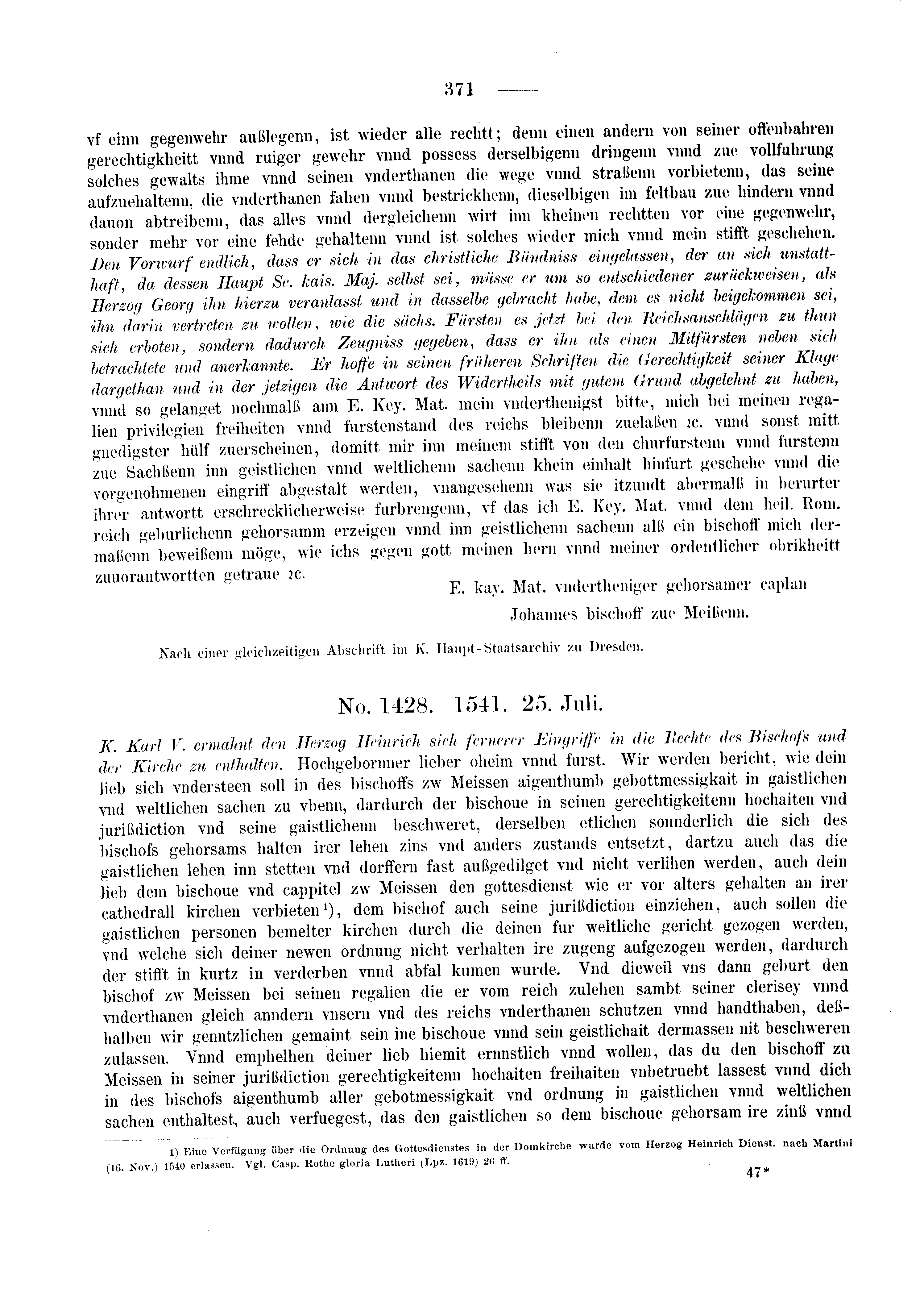 Historische Urkunde Seite 371 aus Band cds2_03