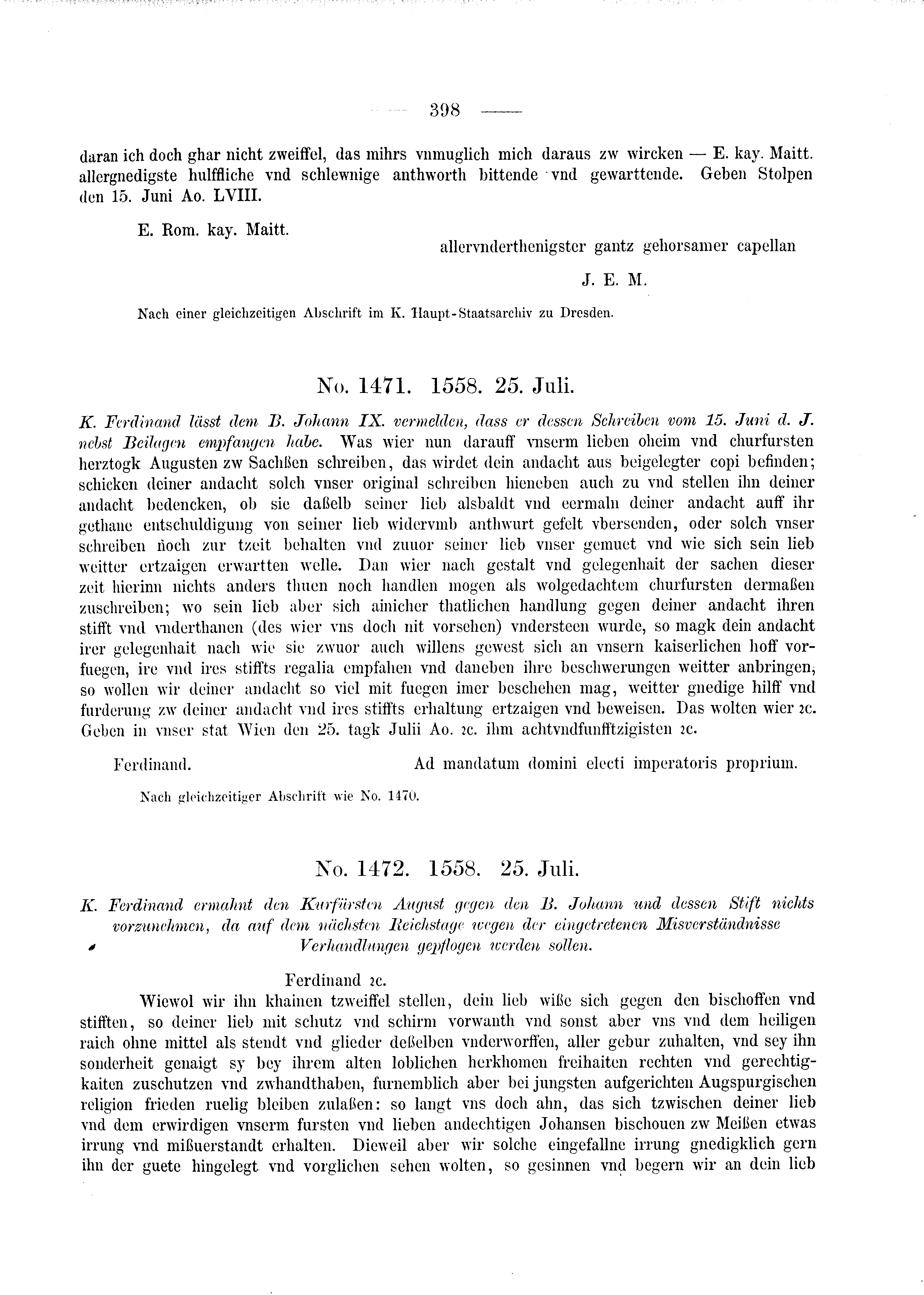 Historische Urkunde Seite 398 aus Band cds2_03