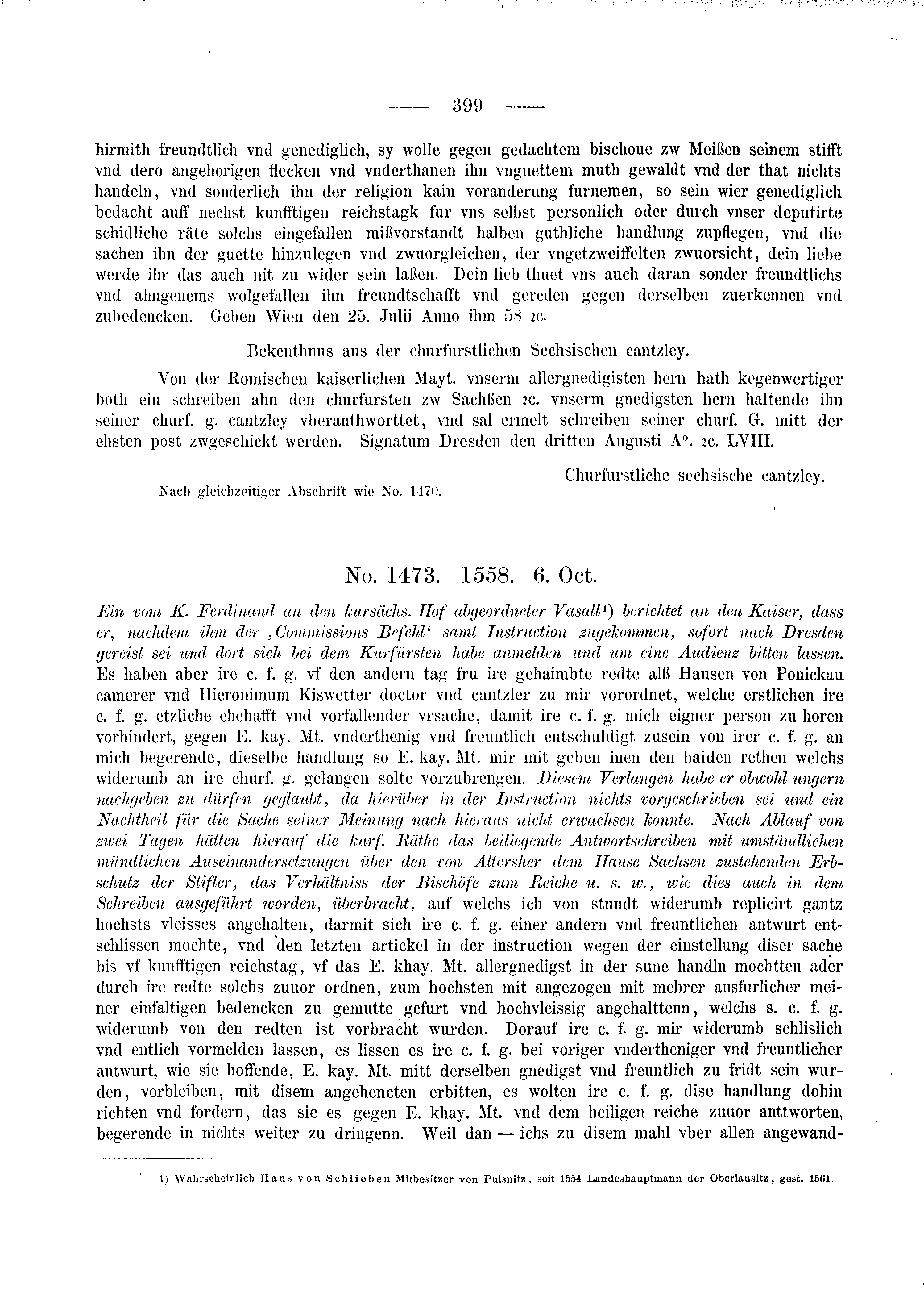 Historische Urkunde Seite 399 aus Band cds2_03