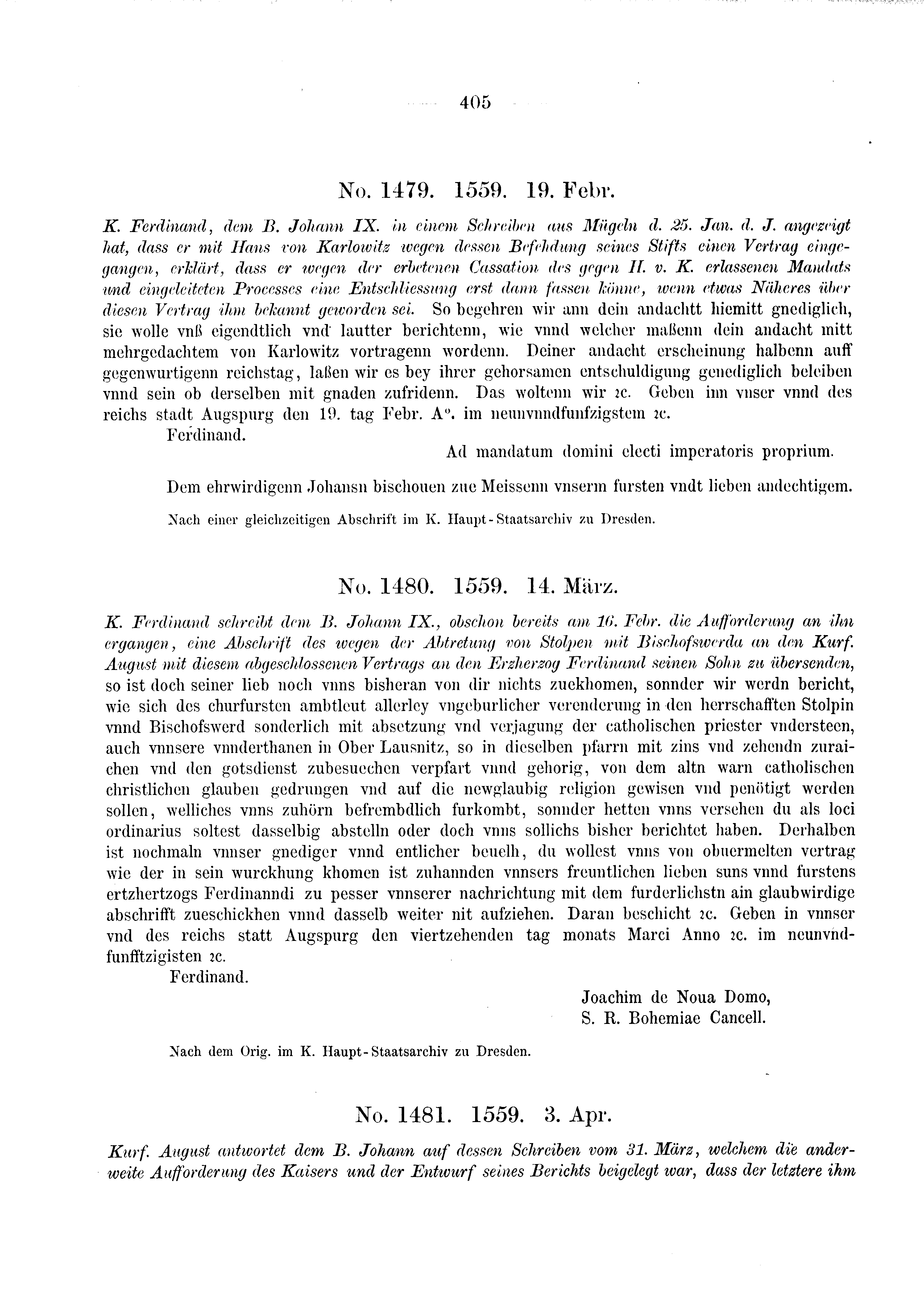 Historische Urkunde Seite 405 aus Band cds2_03