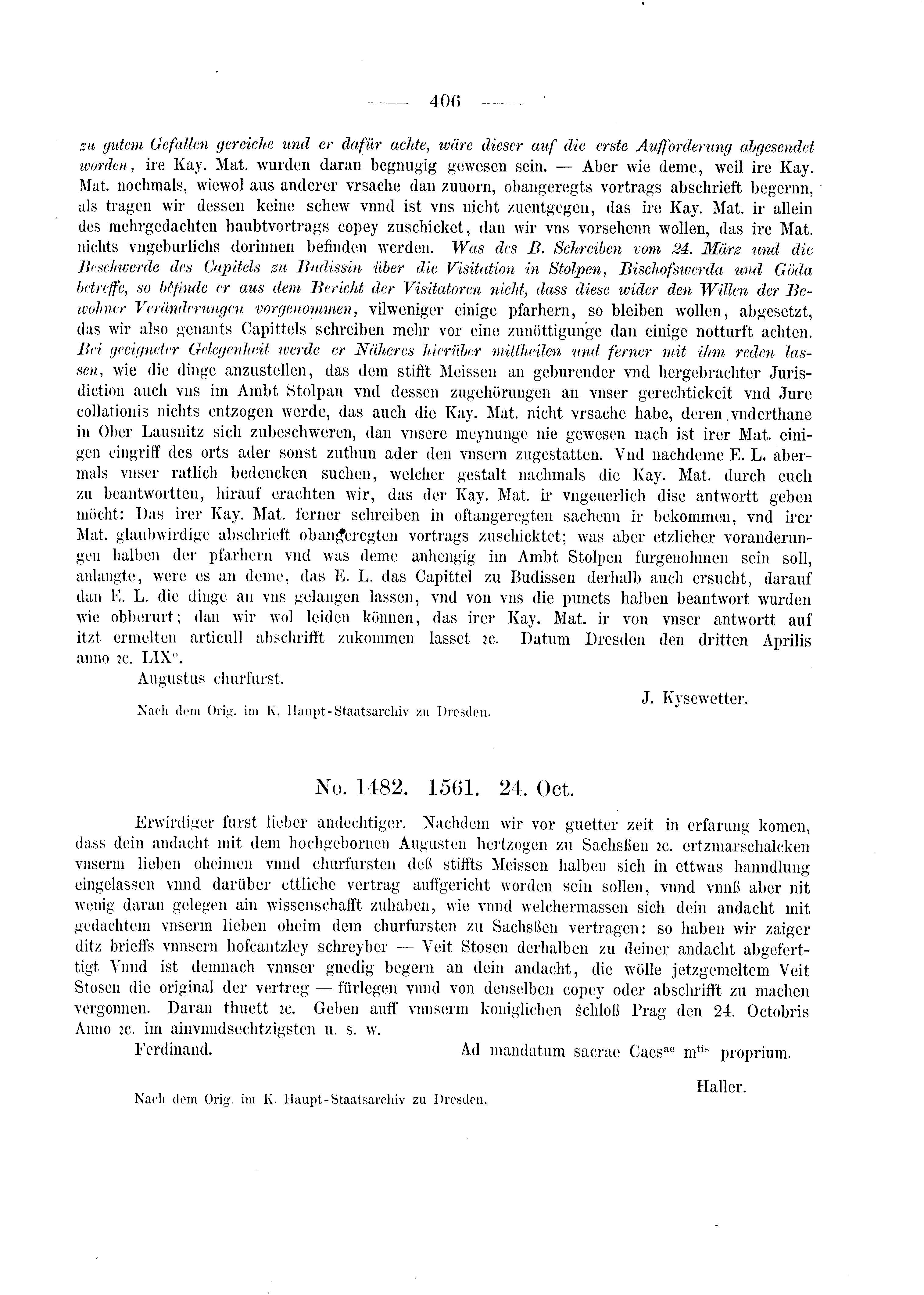 Historische Urkunde Seite 406 aus Band cds2_03