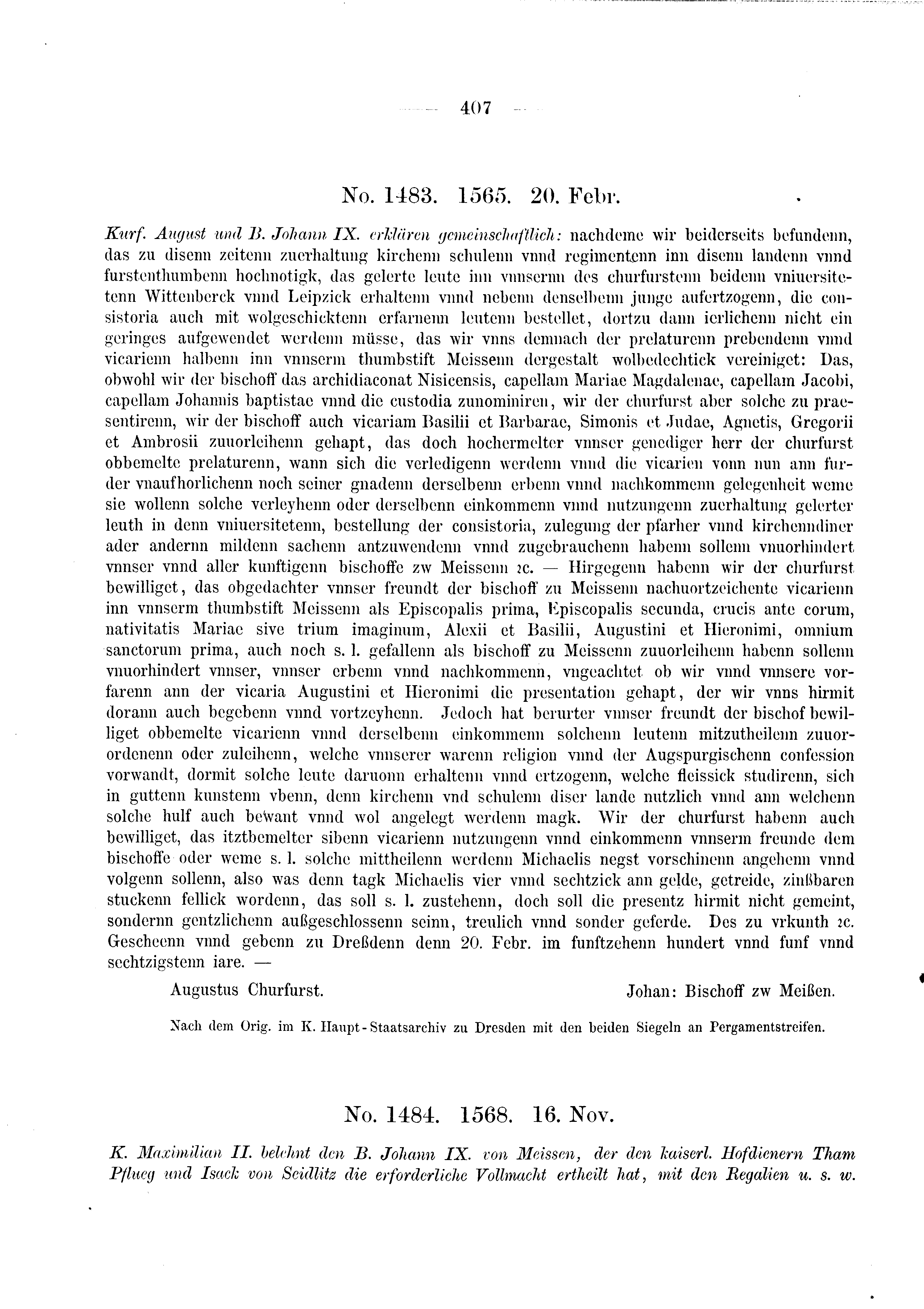 Historische Urkunde Seite 407 aus Band cds2_03