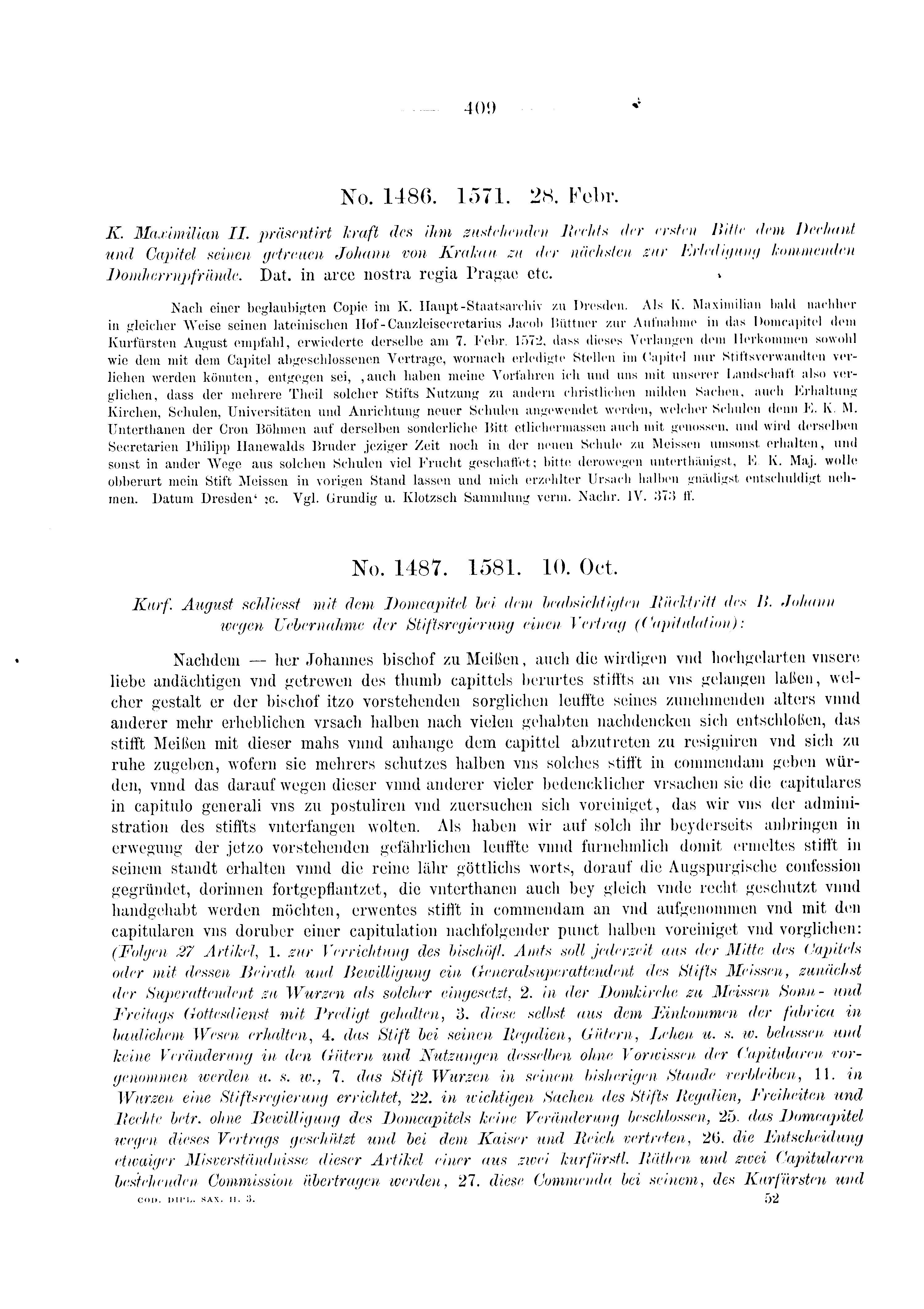 Historische Urkunde Seite 409 aus Band cds2_03
