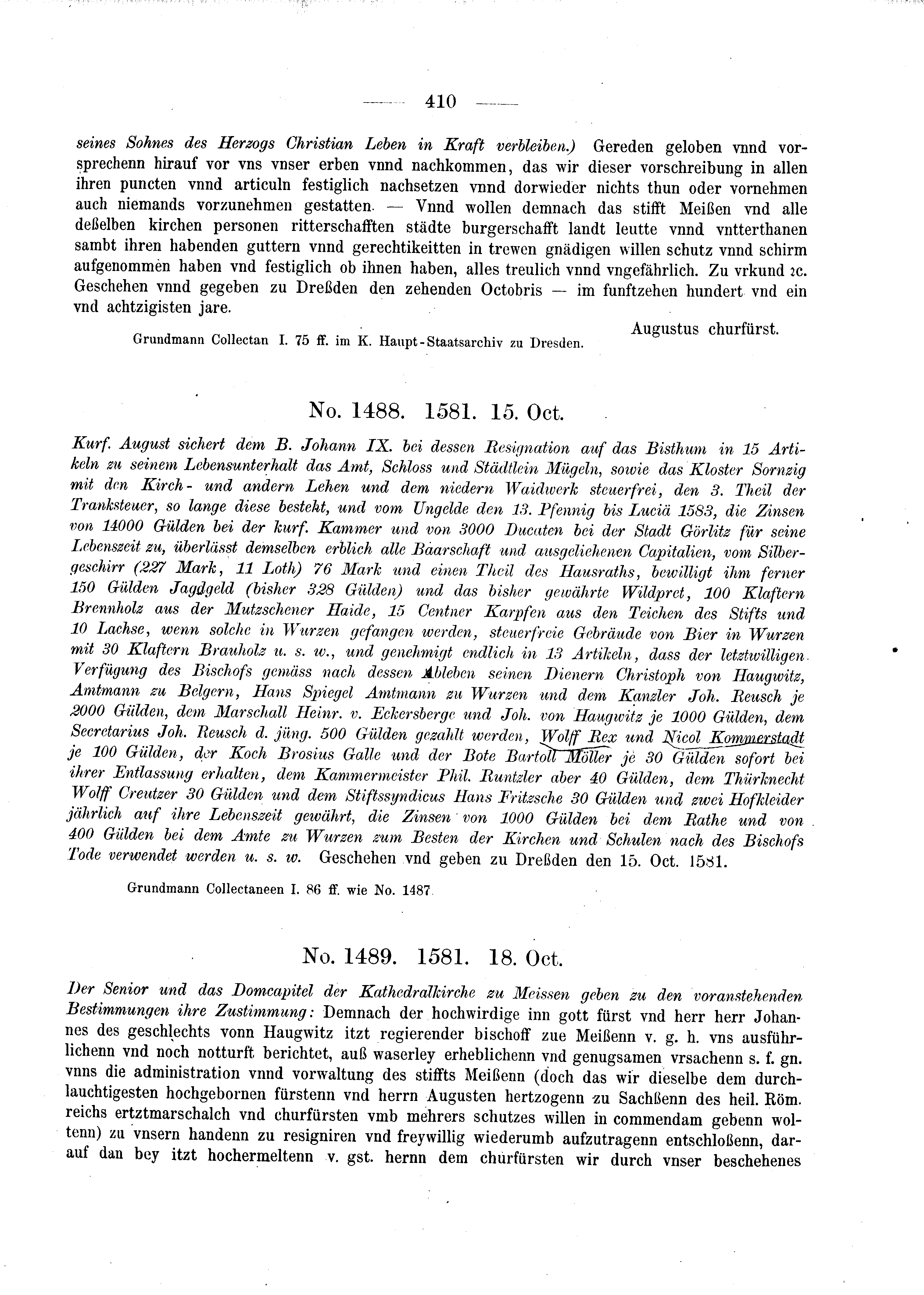 Historische Urkunde Seite 410 aus Band cds2_03