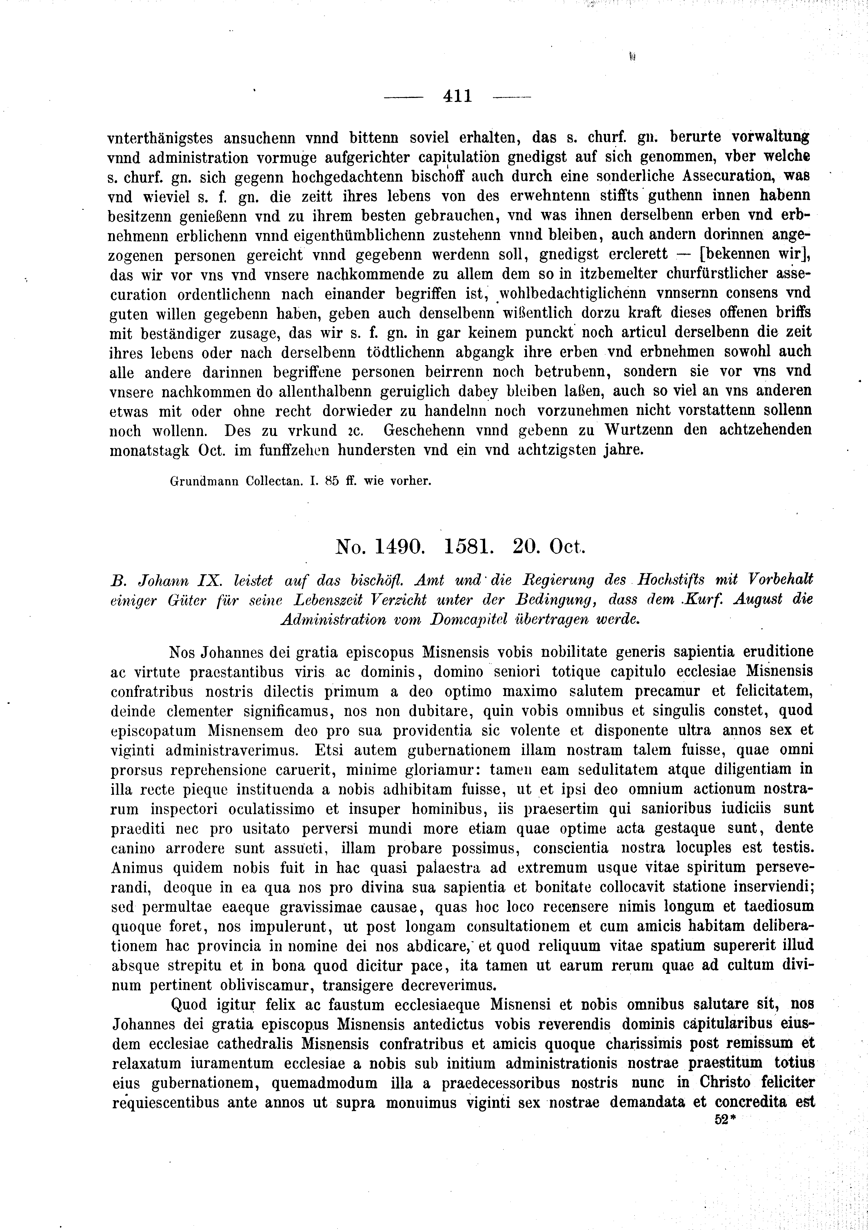 Historische Urkunde Seite 411 aus Band cds2_03