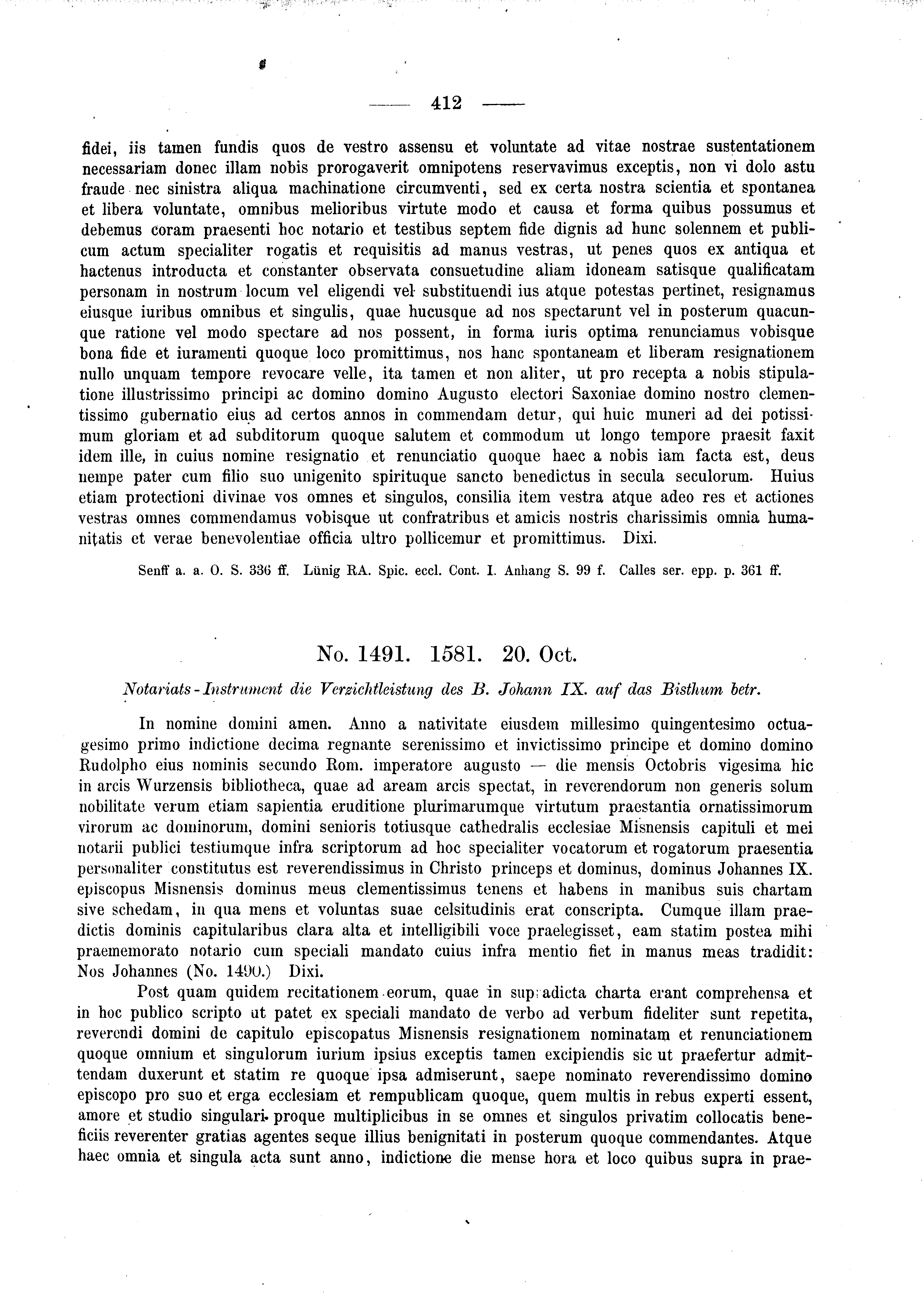 Historische Urkunde Seite 412 aus Band cds2_03