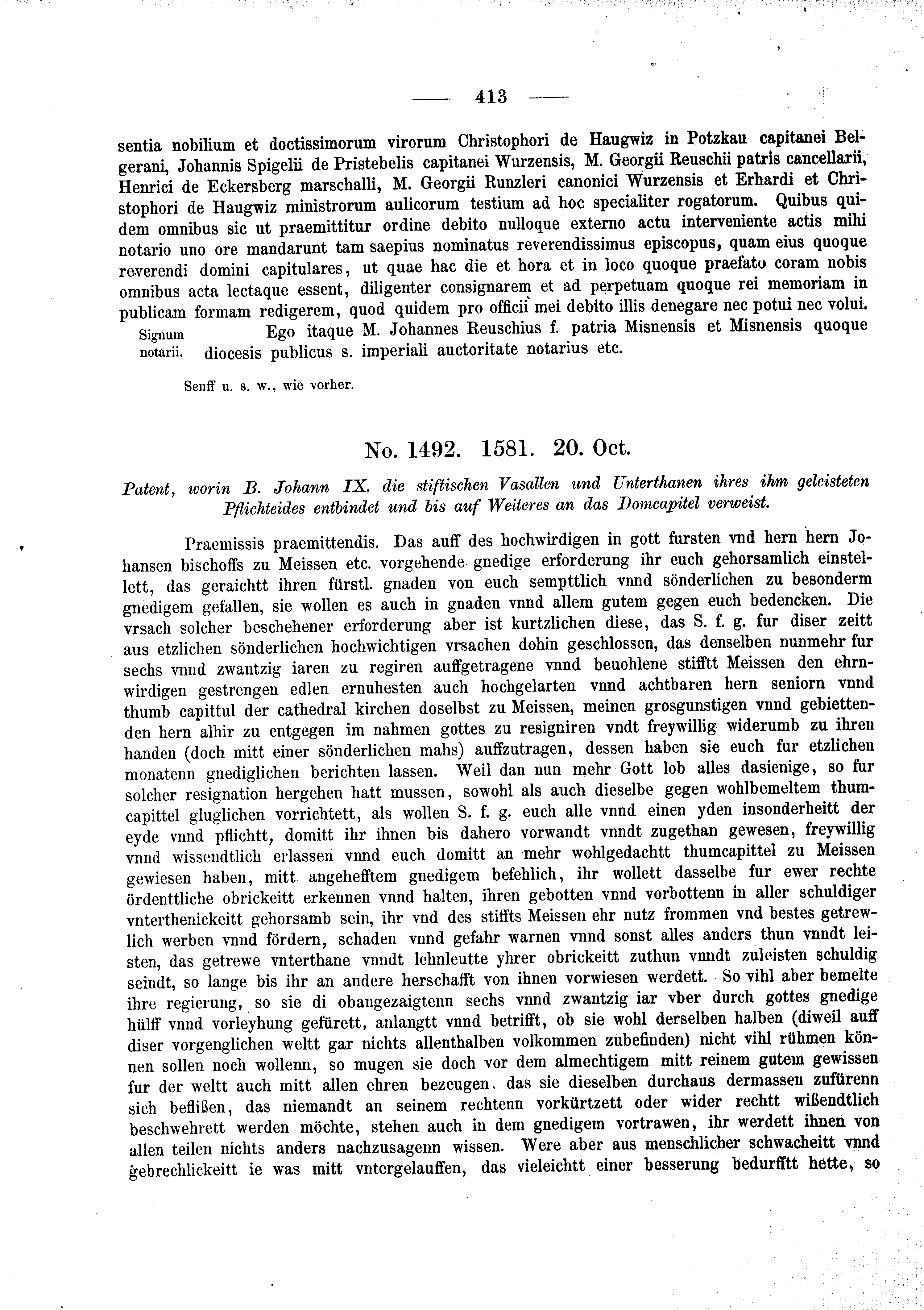 Historische Urkunde Seite 413 aus Band cds2_03