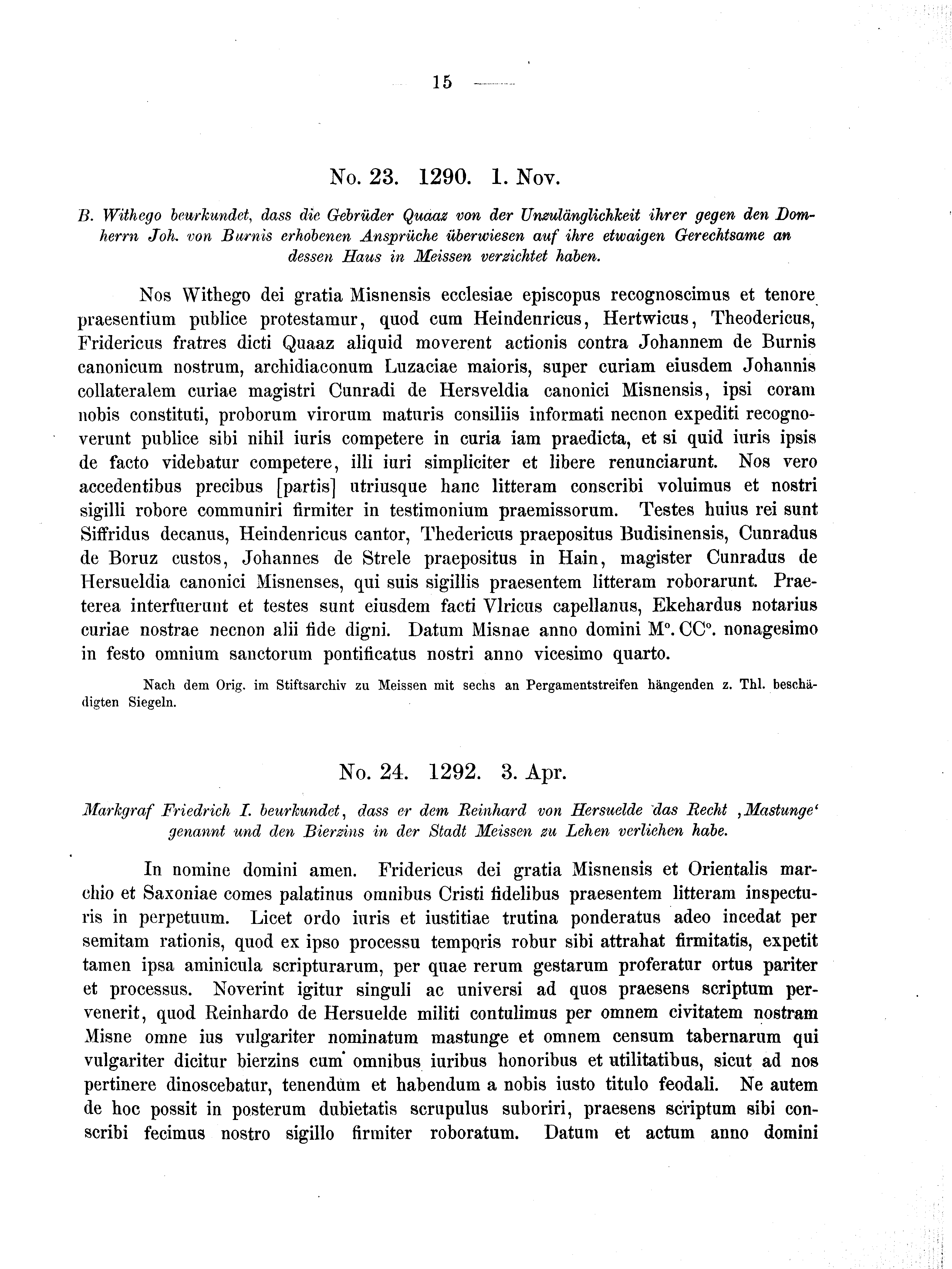 Historische Urkunde Seite 15 aus Band cds2_04