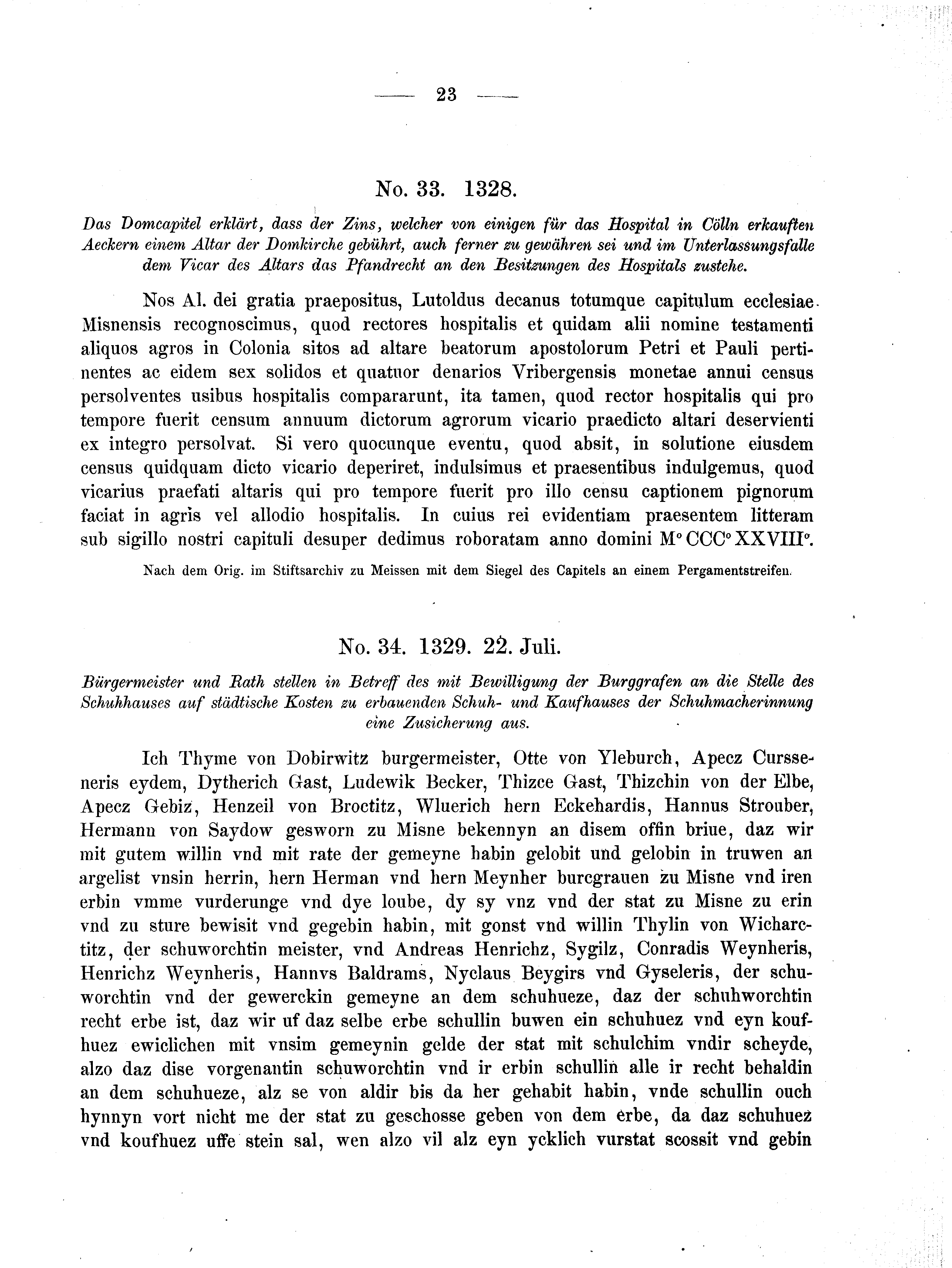 Historische Urkunde Seite 23 aus Band cds2_04