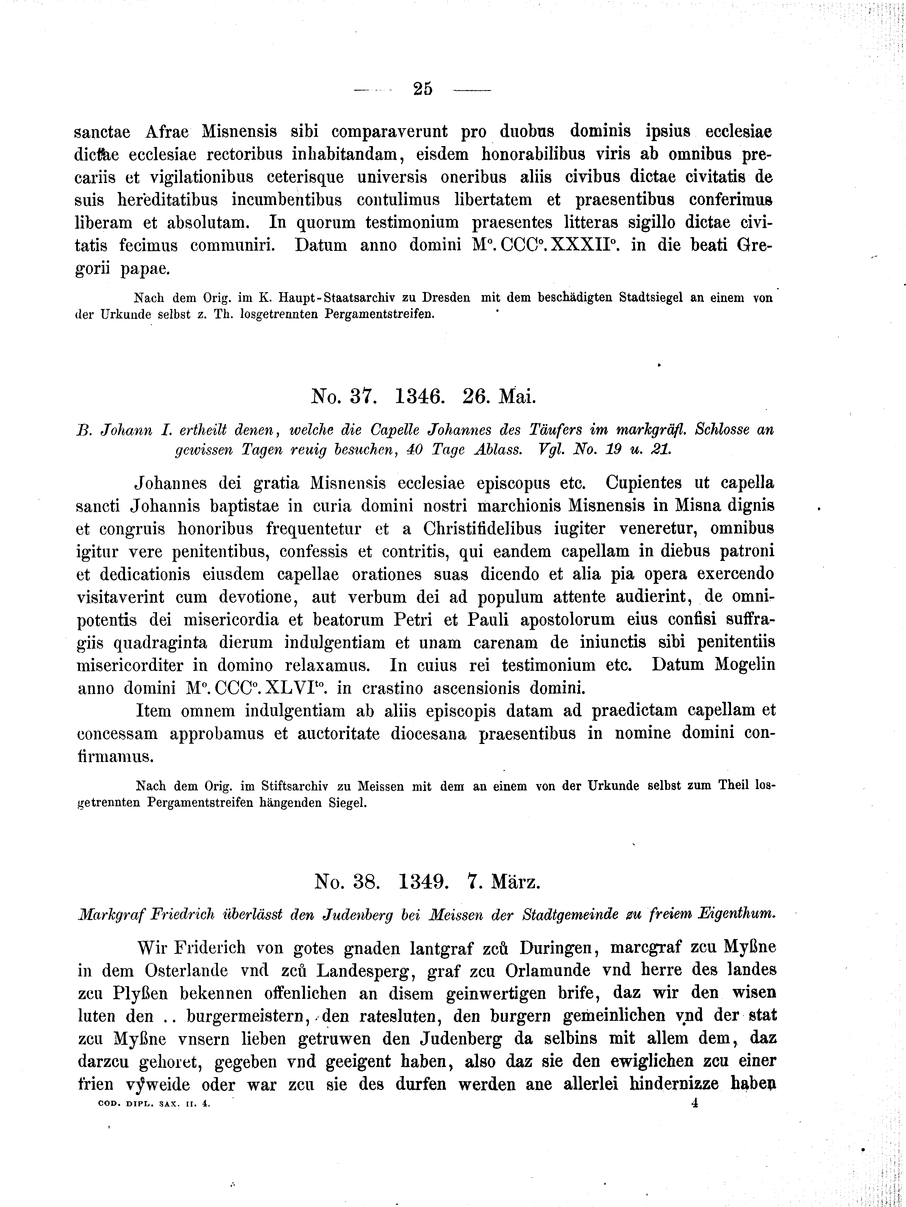 Historische Urkunde Seite 25 aus Band cds2_04