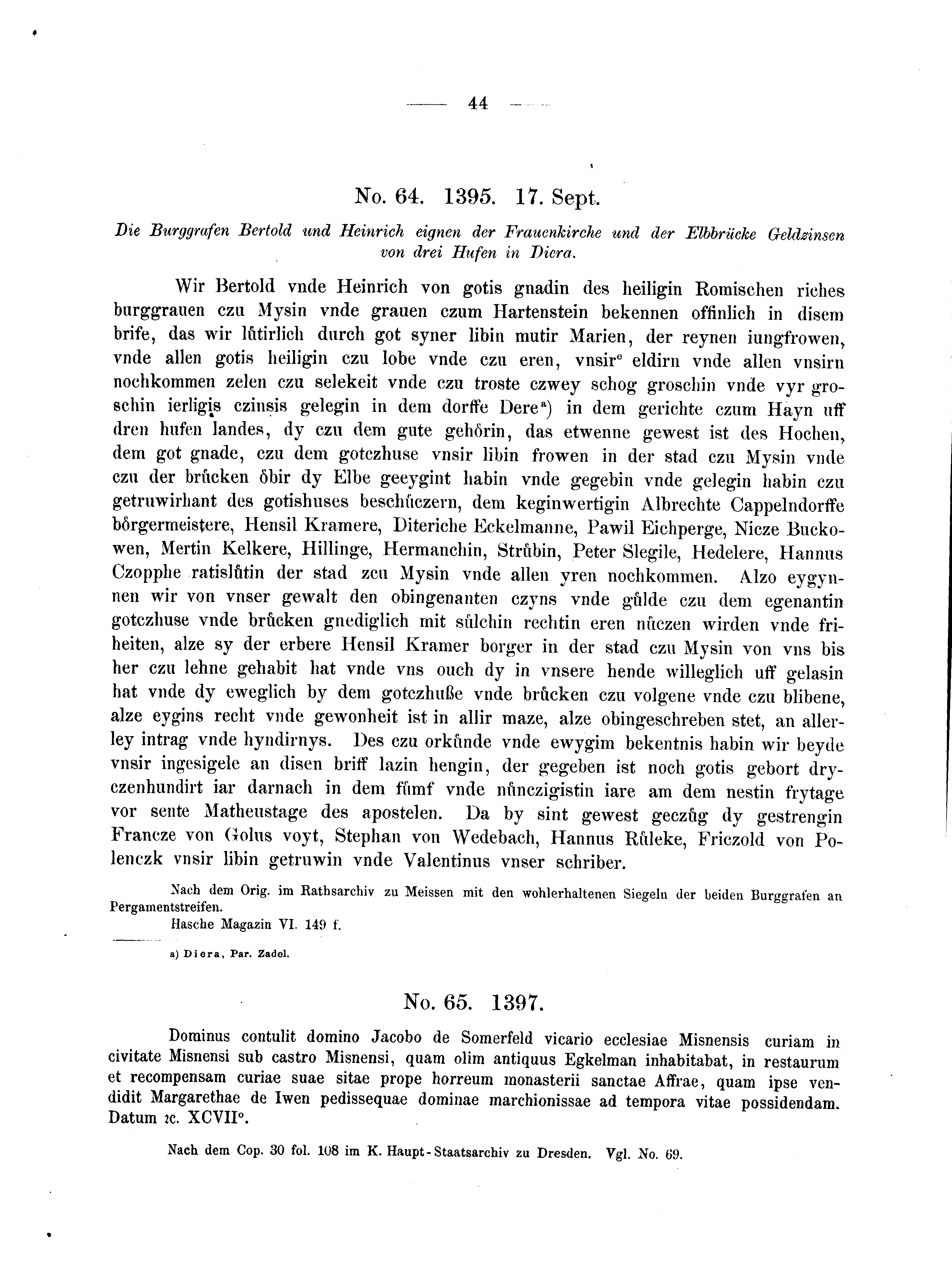 Historische Urkunde Seite 44 aus Band cds2_04