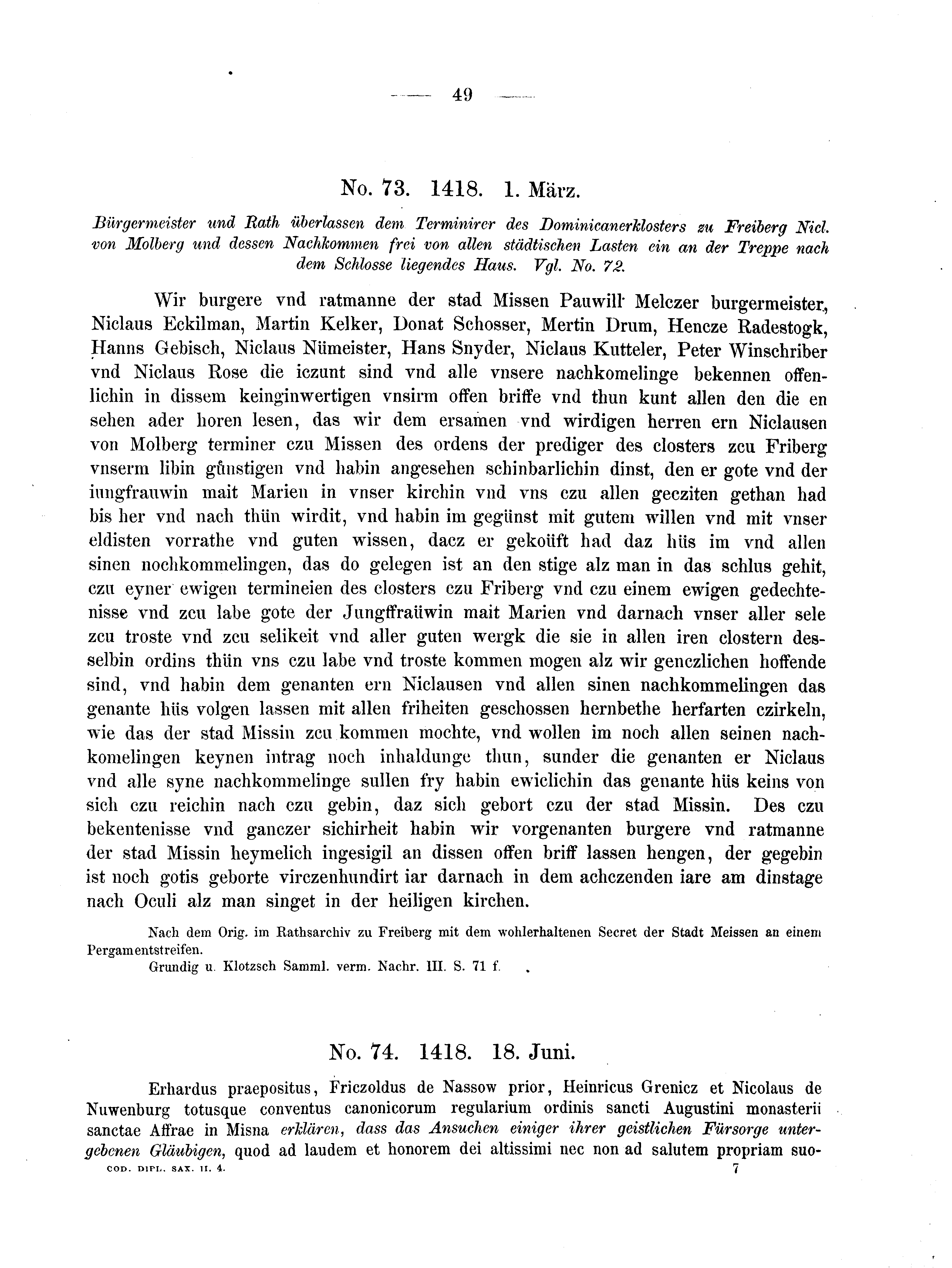 Historische Urkunde Seite 49 aus Band cds2_04