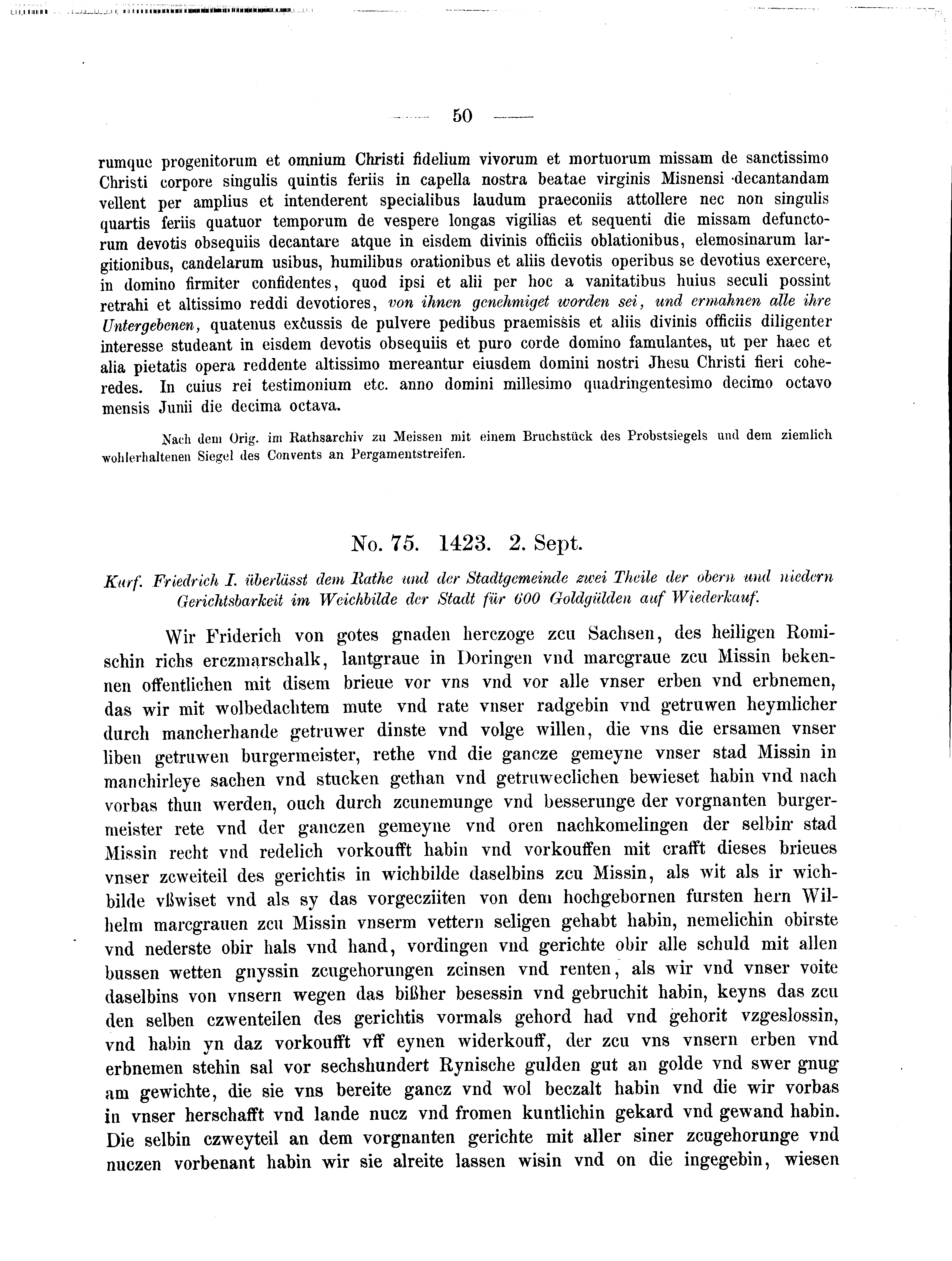 Historische Urkunde Seite 50 aus Band cds2_04