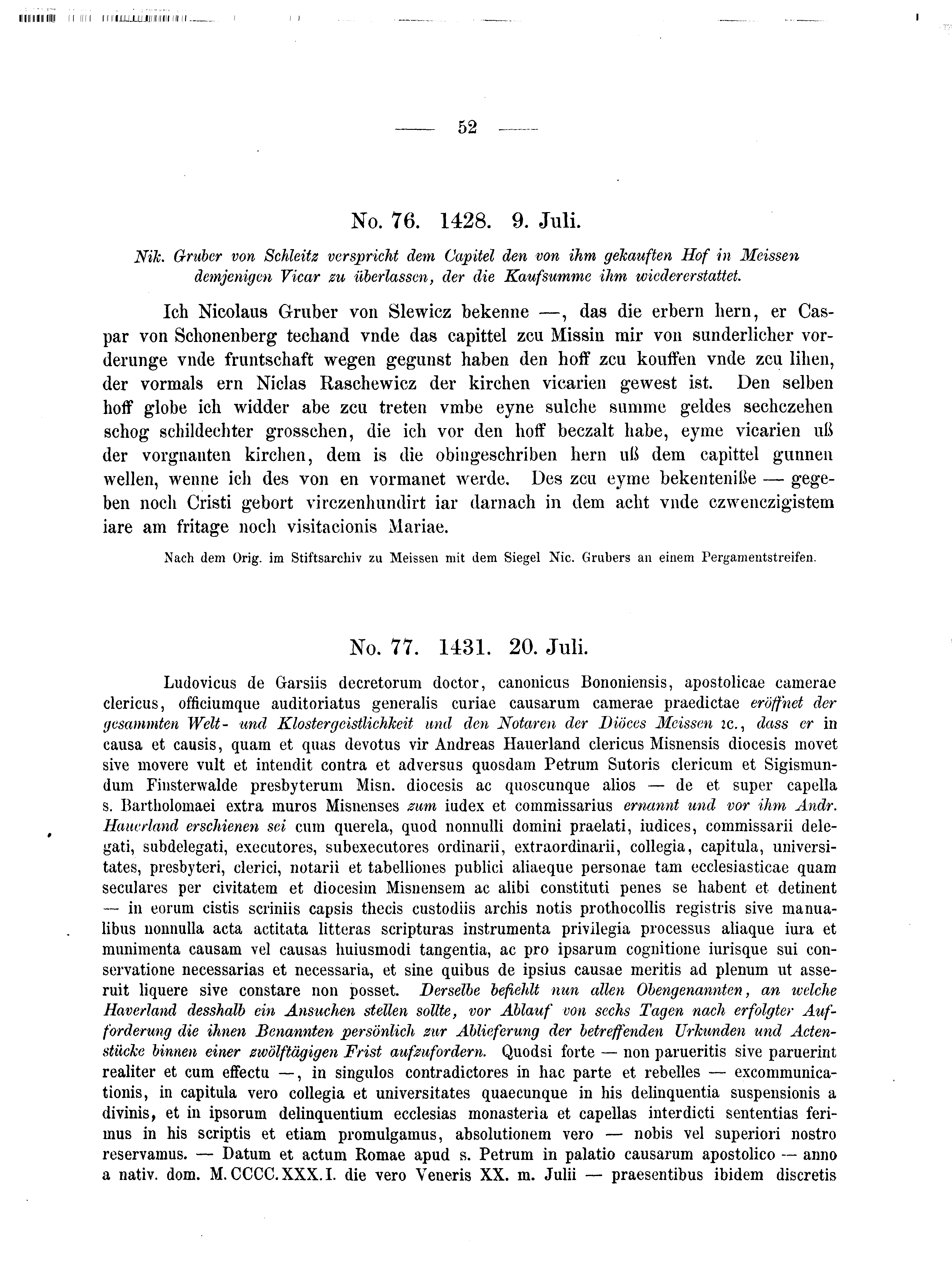 Historische Urkunde Seite 52 aus Band cds2_04