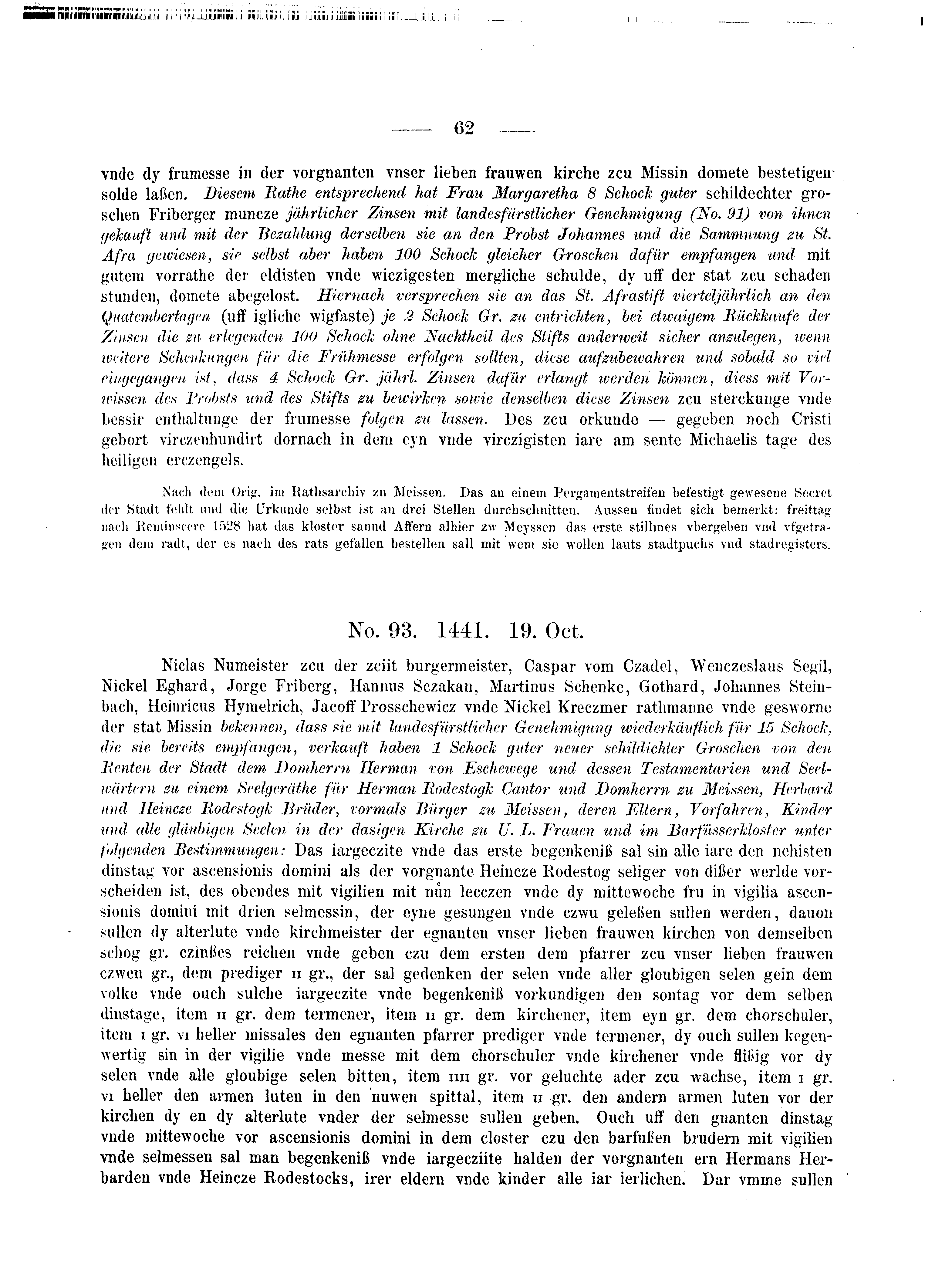 Historische Urkunde Seite 62 aus Band cds2_04