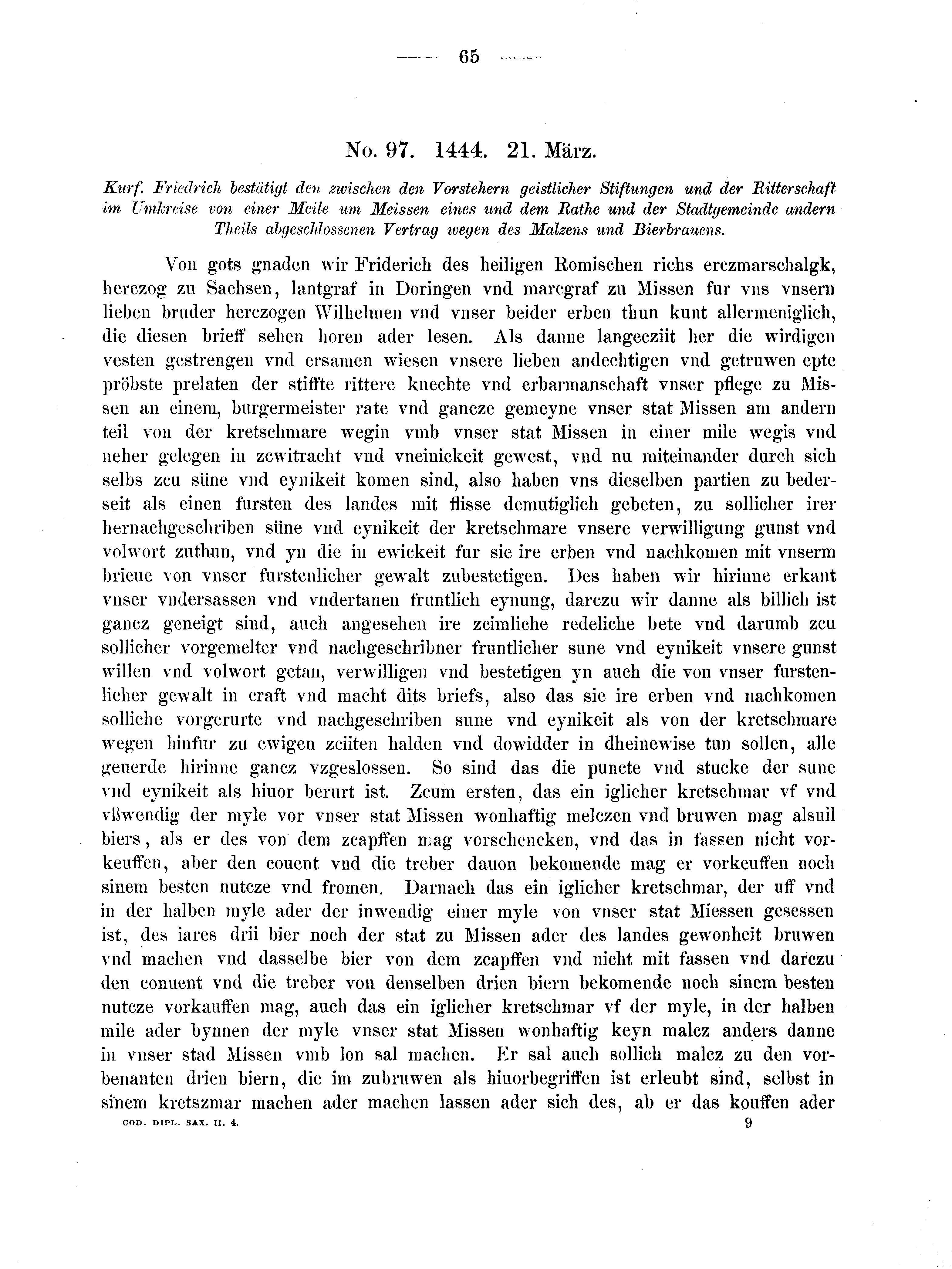 Historische Urkunde Seite 65 aus Band cds2_04