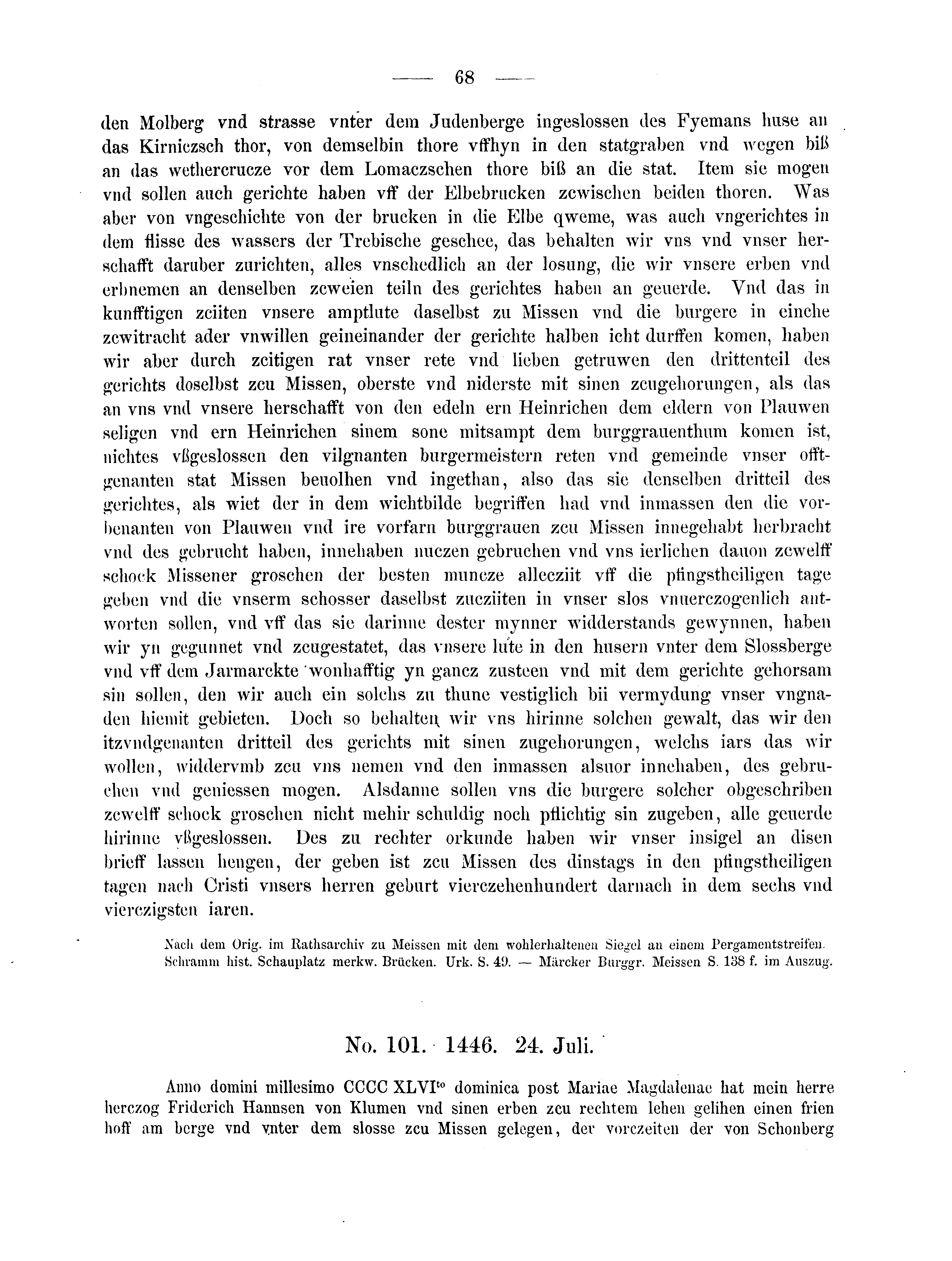 Historische Urkunde Seite 68 aus Band cds2_04