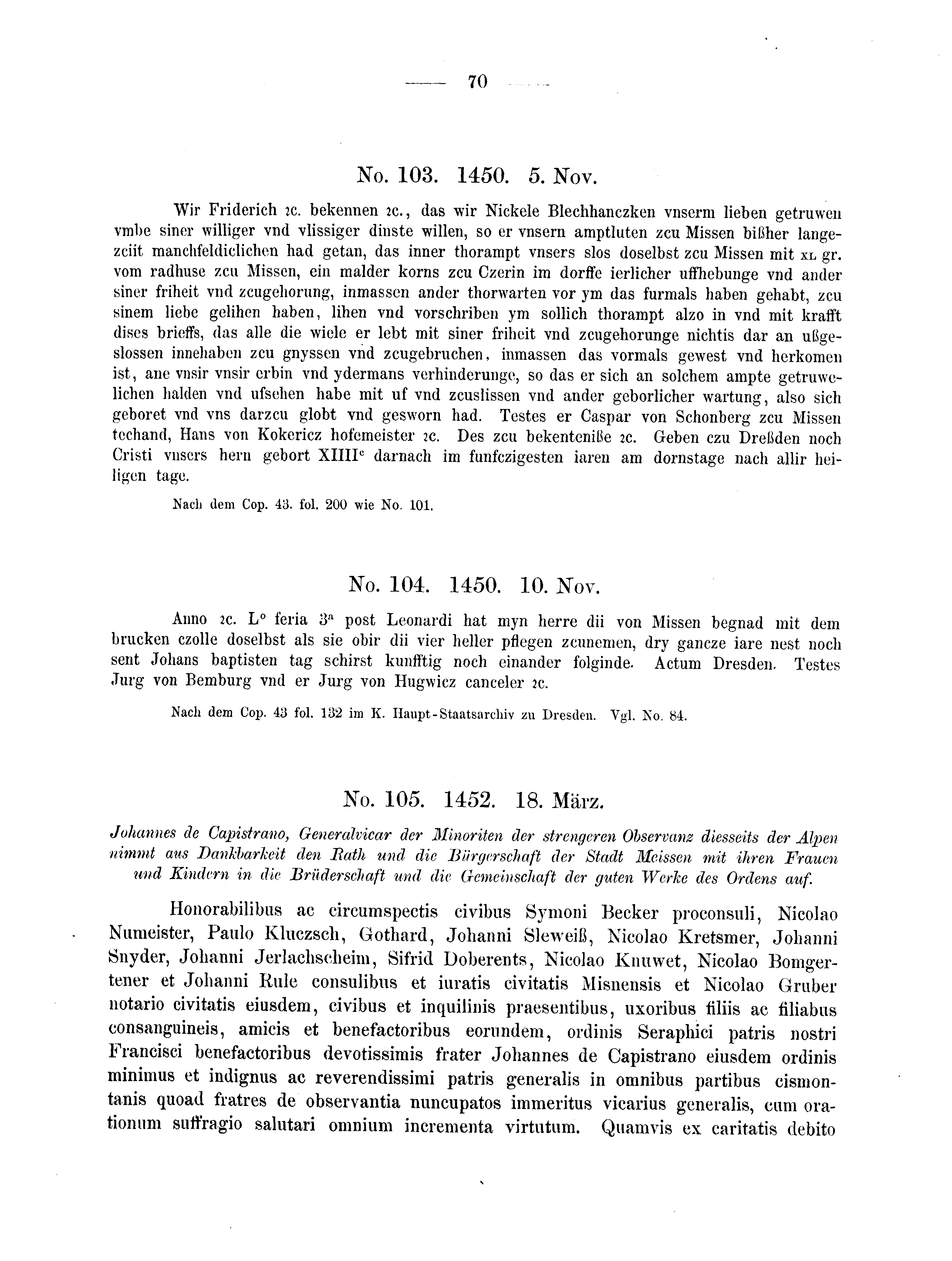 Historische Urkunde Seite 70 aus Band cds2_04