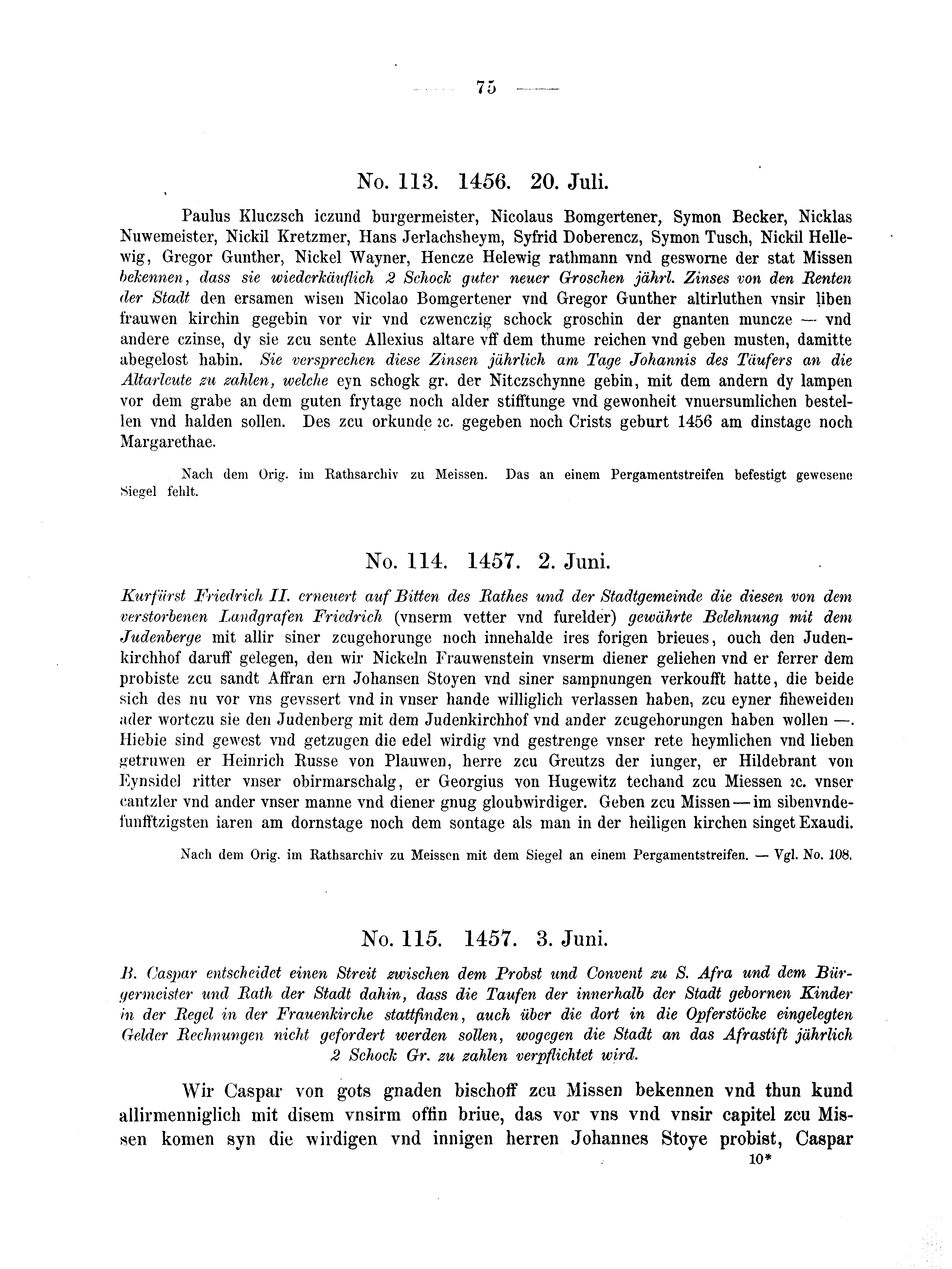 Historische Urkunde Seite 75 aus Band cds2_04
