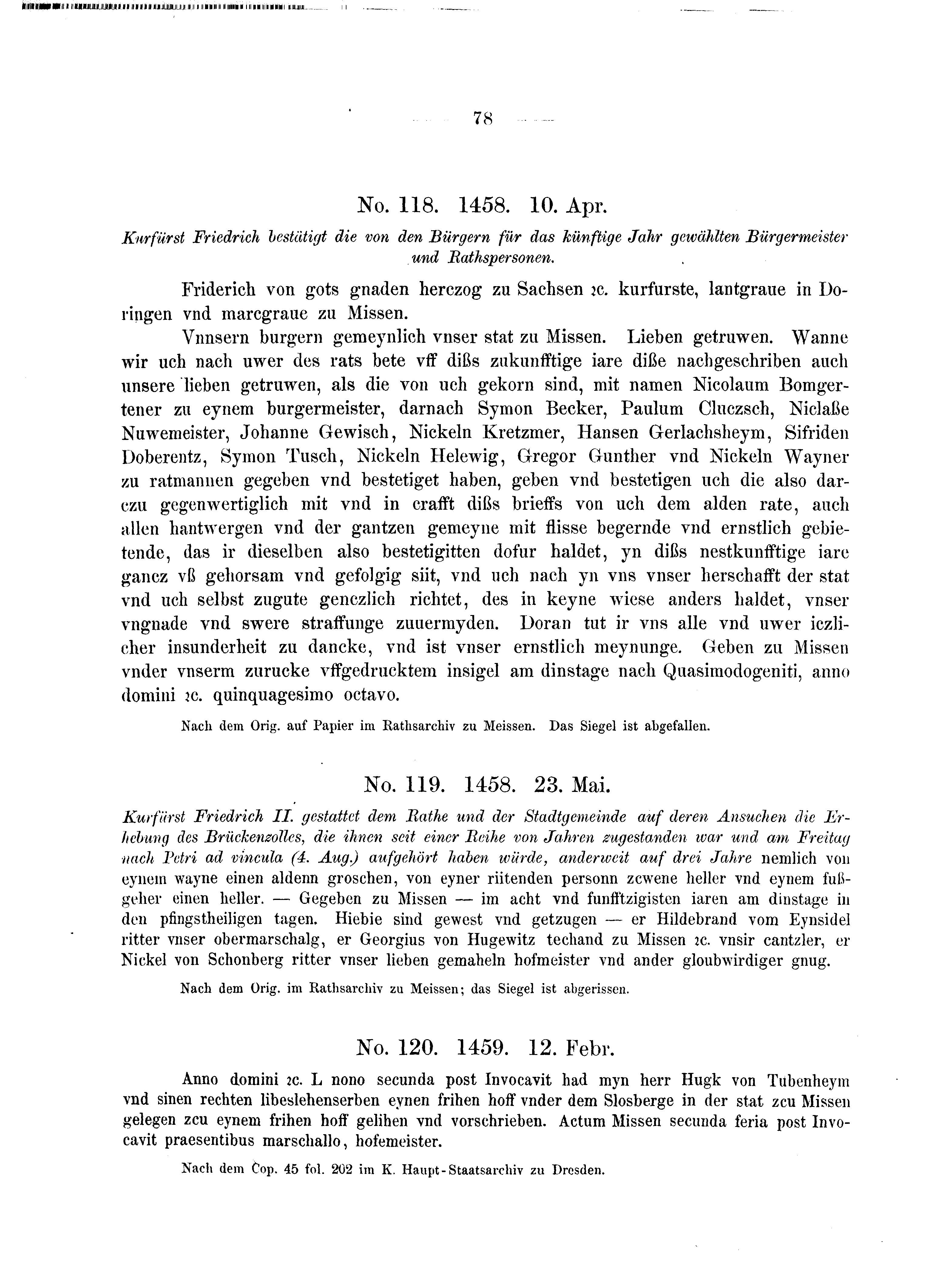 Historische Urkunde Seite 78 aus Band cds2_04