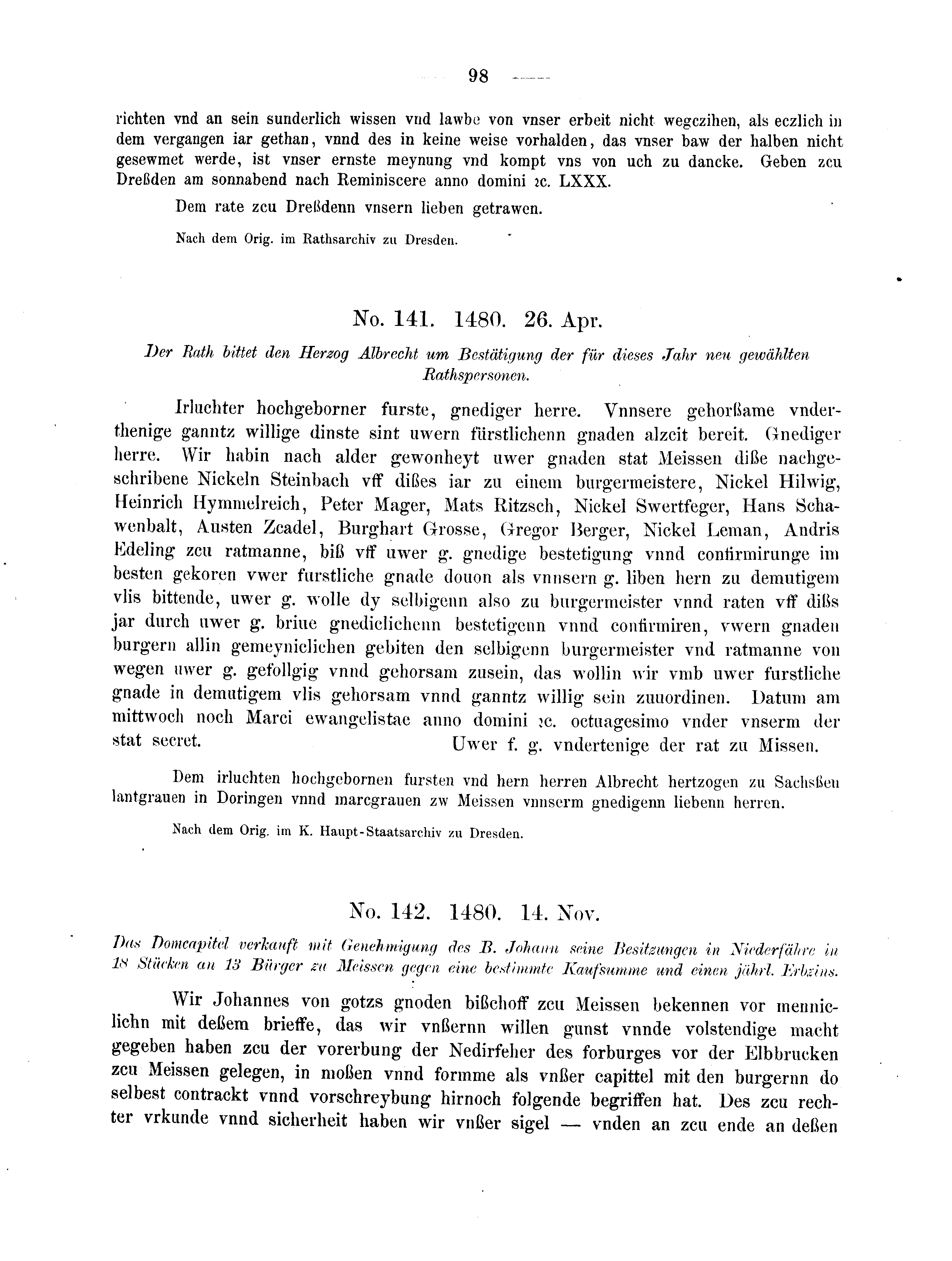 Historische Urkunde Seite 98 aus Band cds2_04