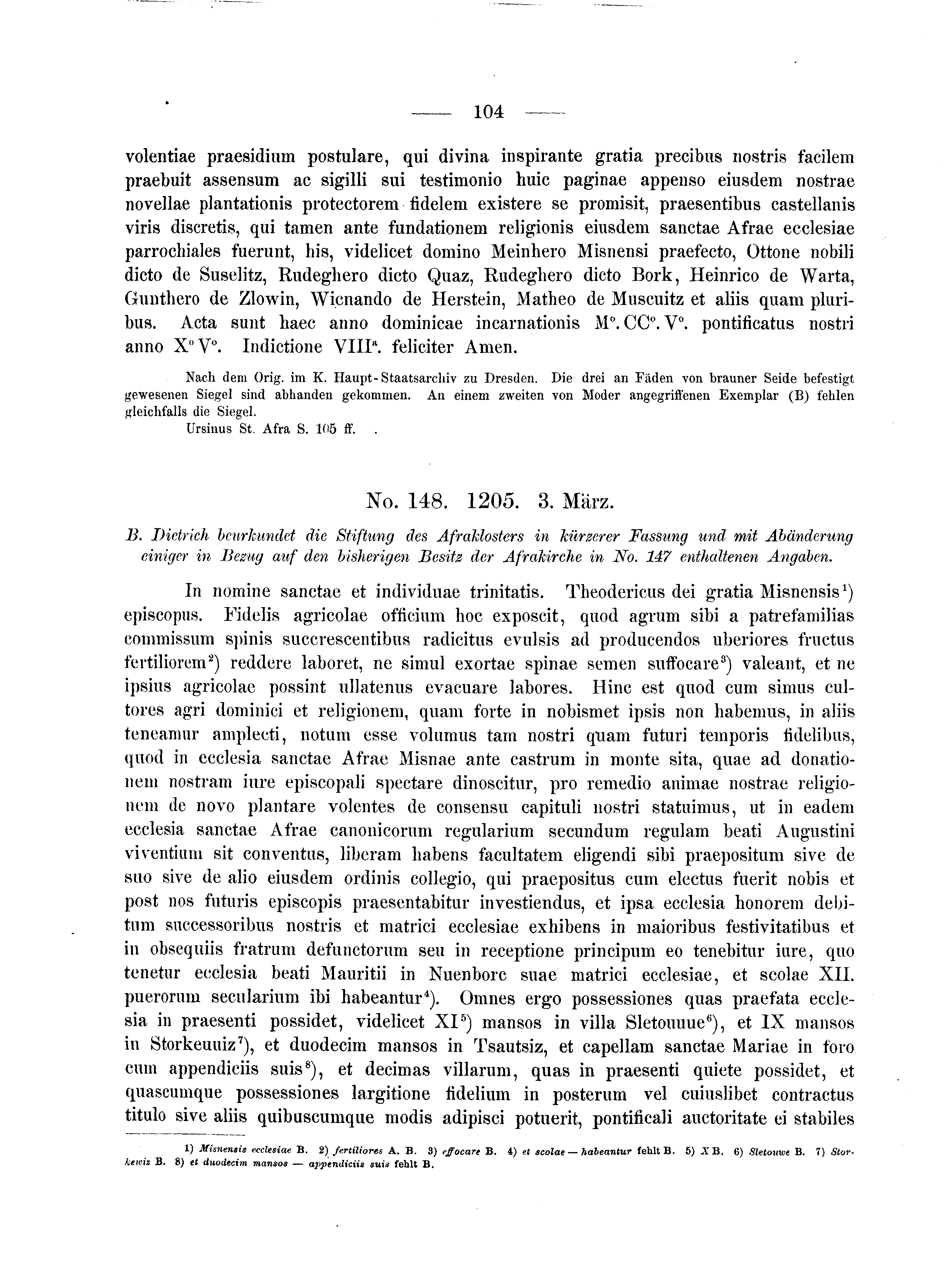 Historische Urkunde Seite 104 aus Band cds2_04