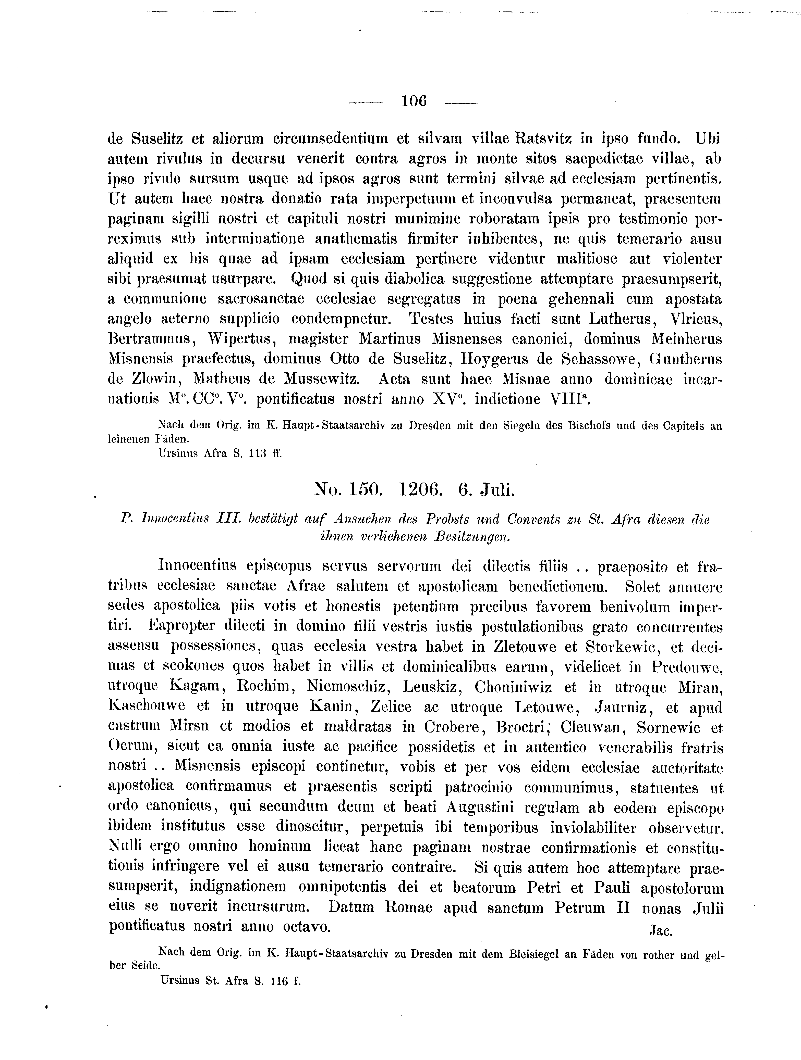 Historische Urkunde Seite 106 aus Band cds2_04