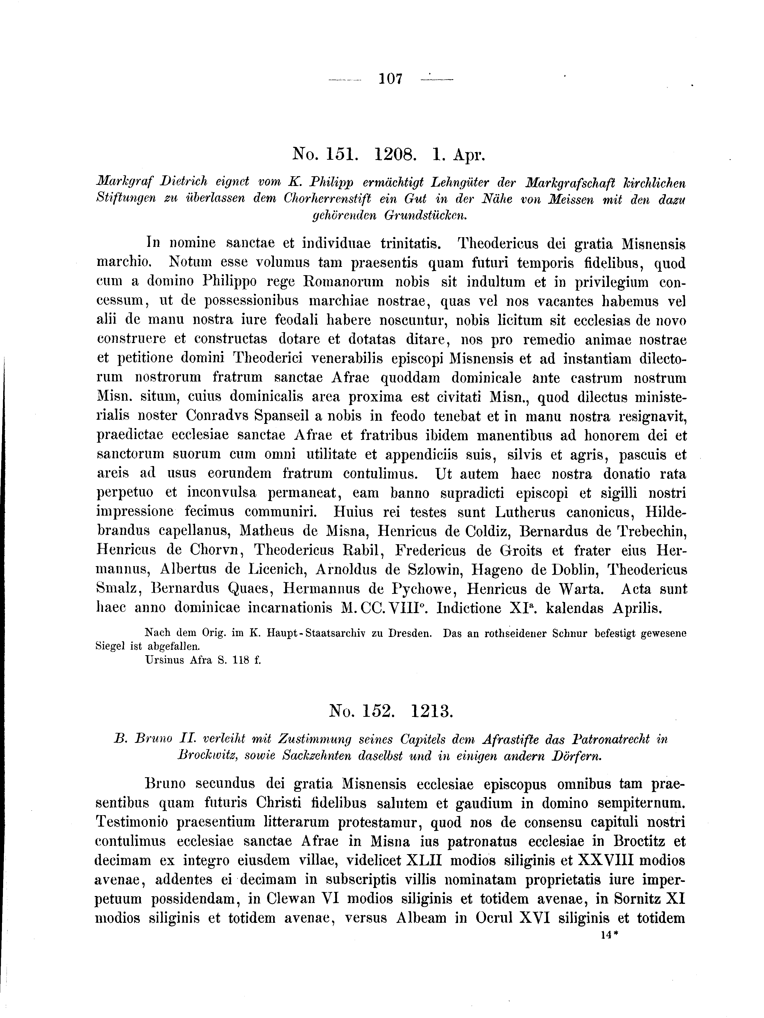 Historische Urkunde Seite 107 aus Band cds2_04