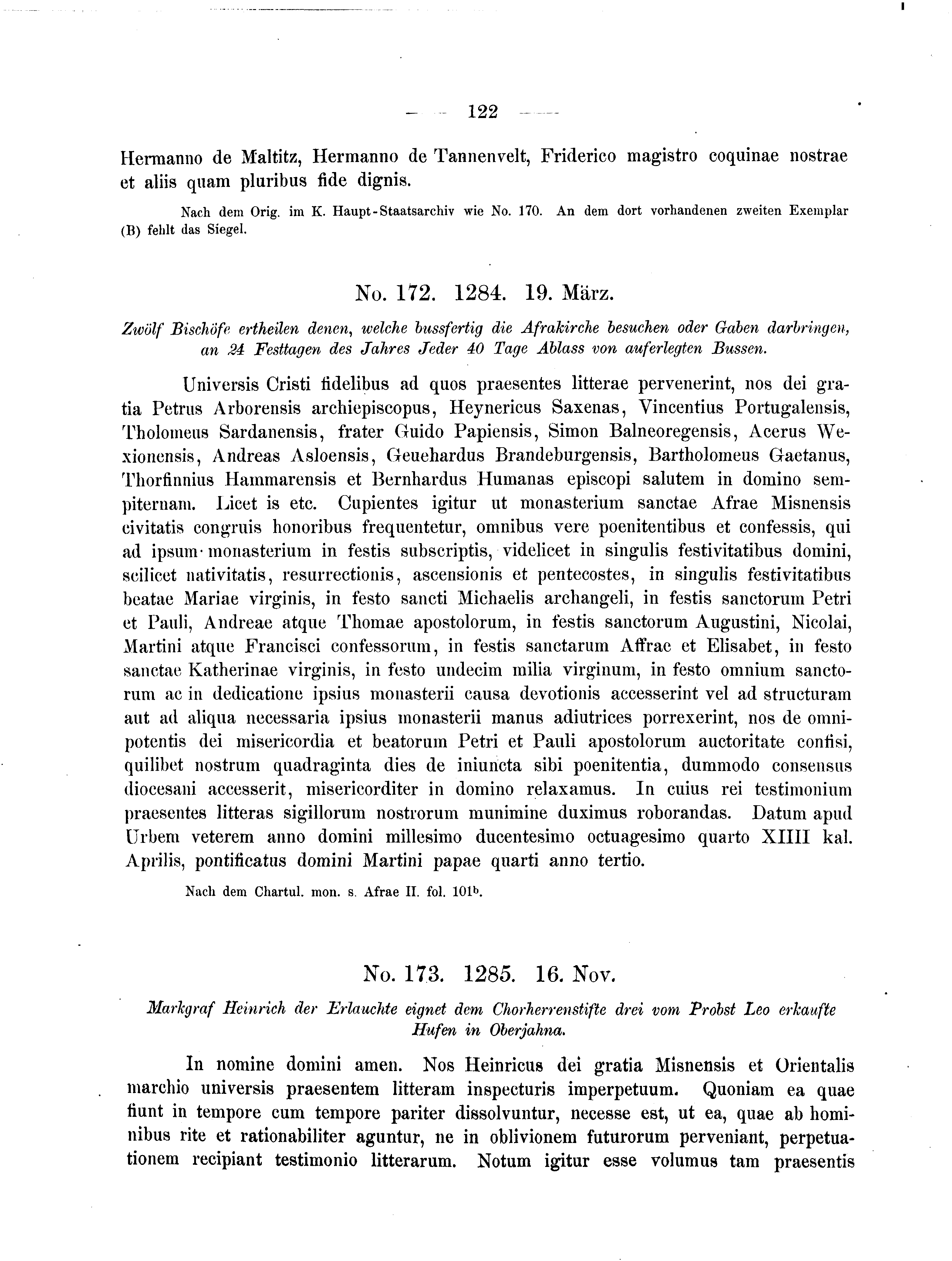 Historische Urkunde Seite 122 aus Band cds2_04