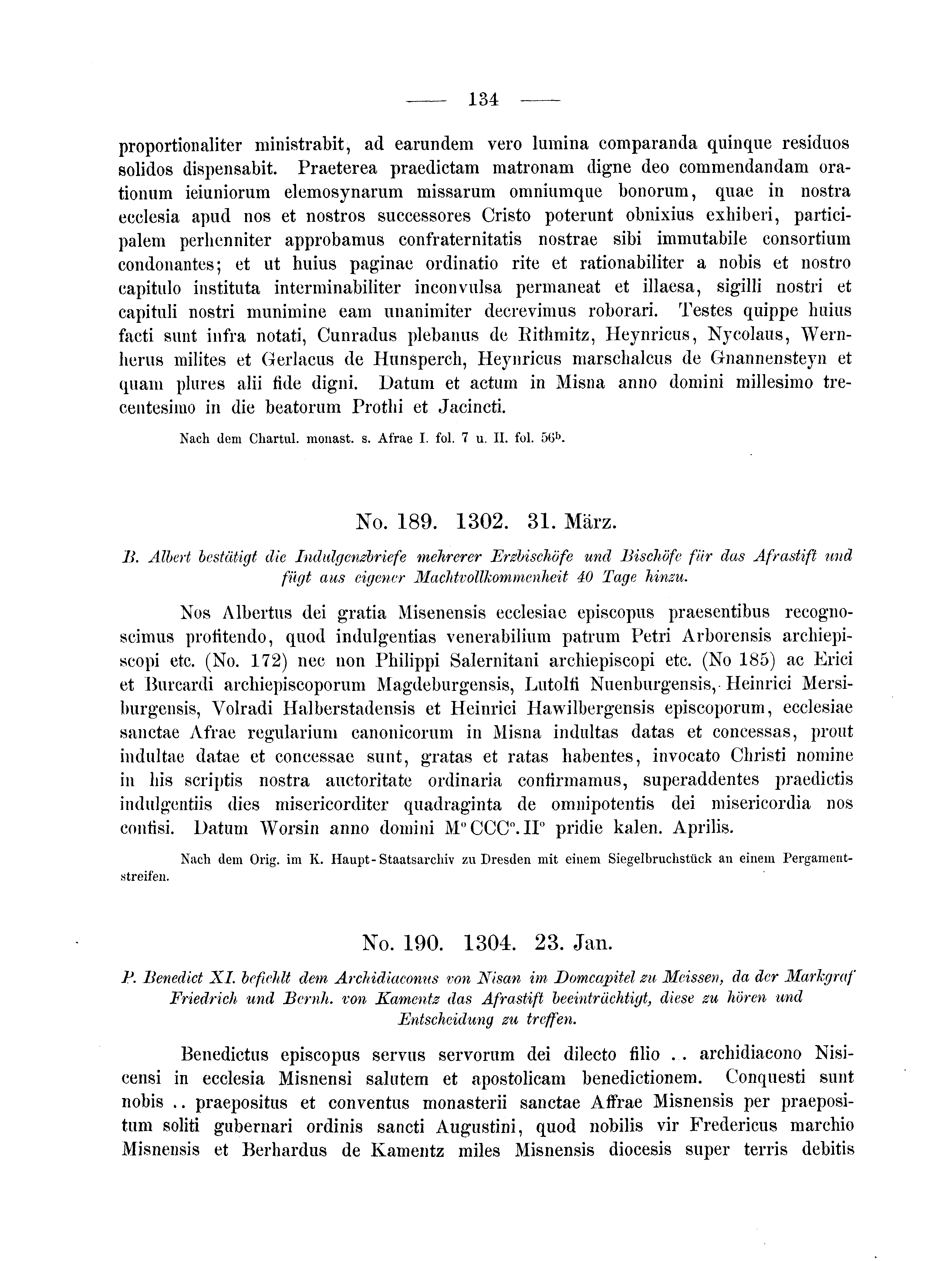 Historische Urkunde Seite 134 aus Band cds2_04