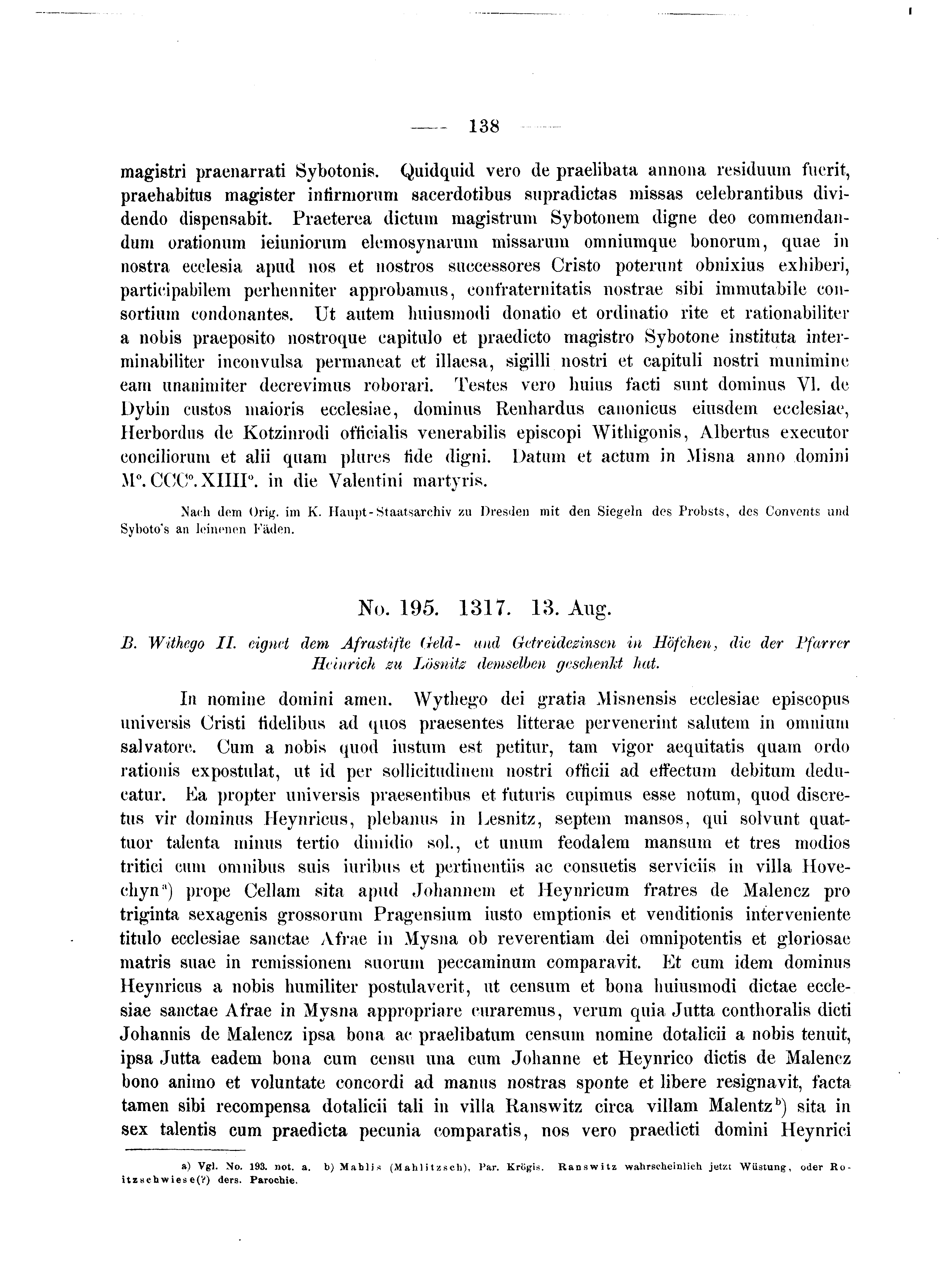 Historische Urkunde Seite 138 aus Band cds2_04