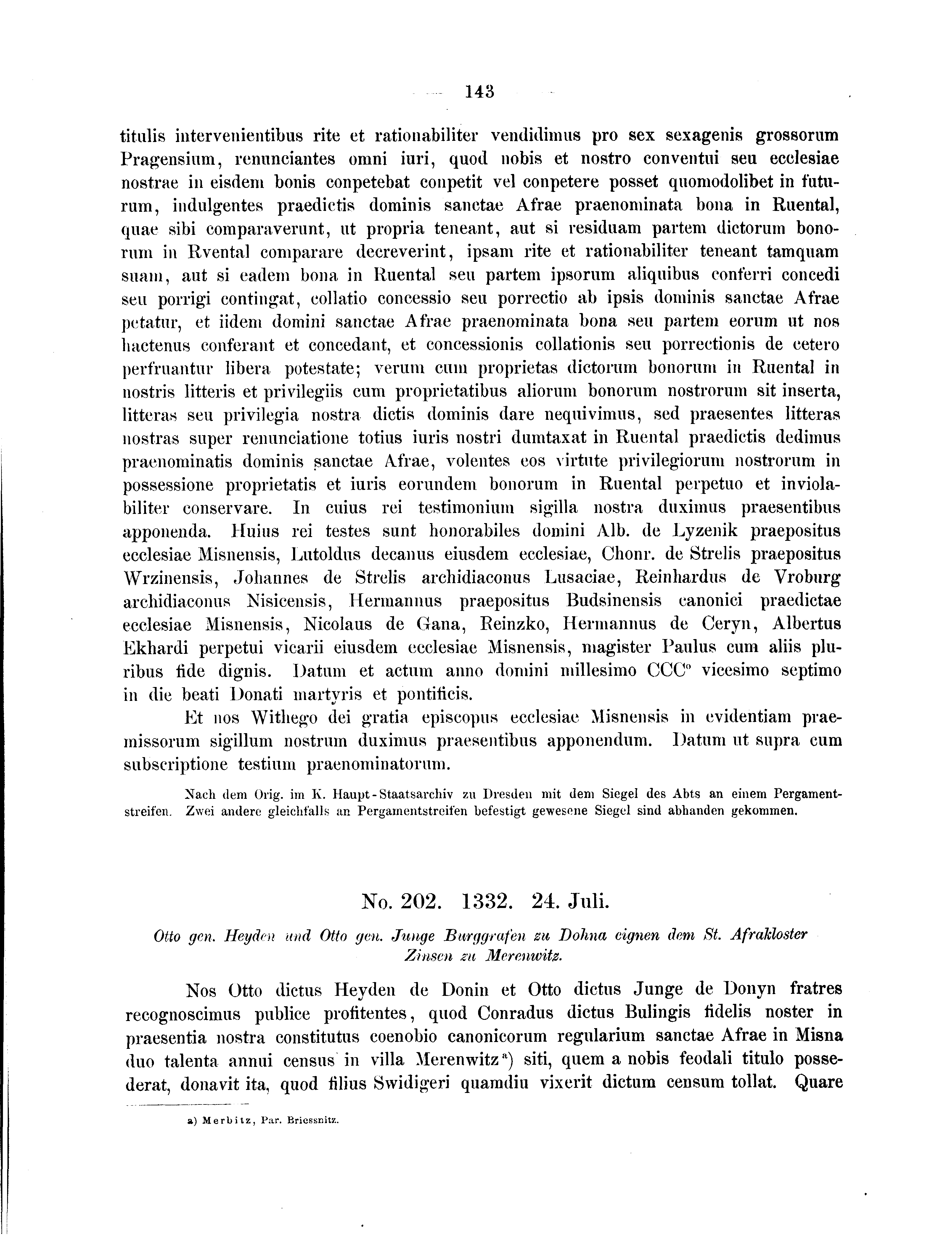 Historische Urkunde Seite 143 aus Band cds2_04