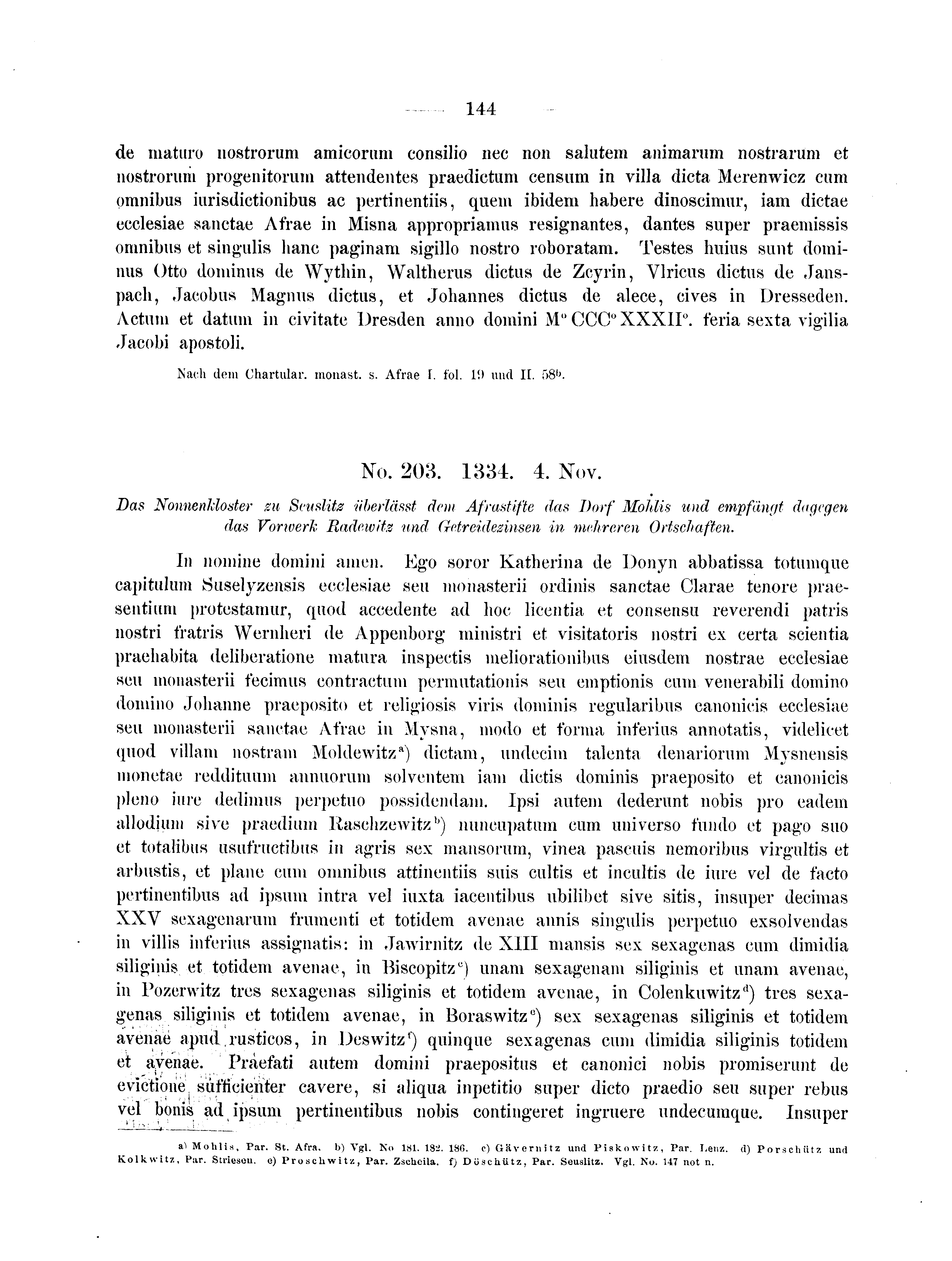 Historische Urkunde Seite 144 aus Band cds2_04