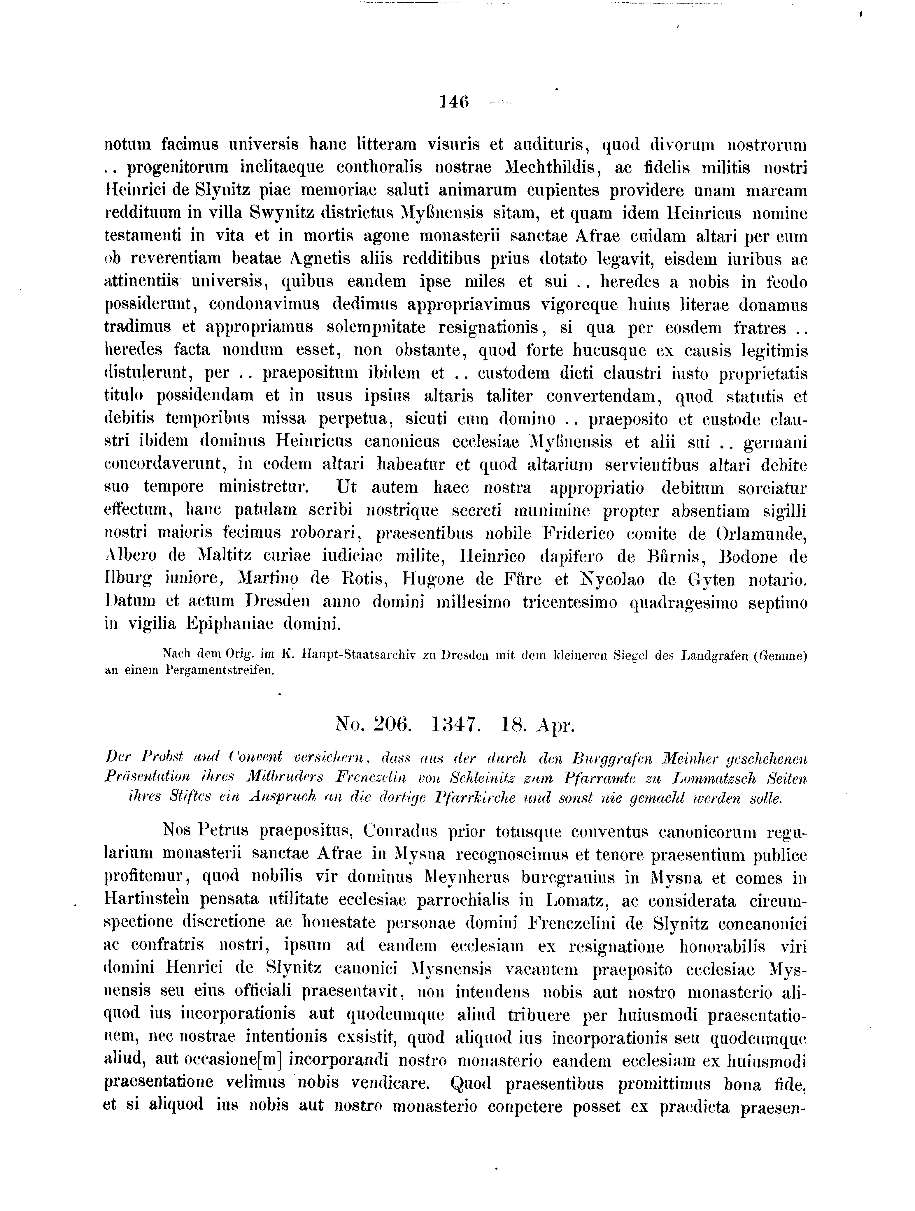 Historische Urkunde Seite 146 aus Band cds2_04