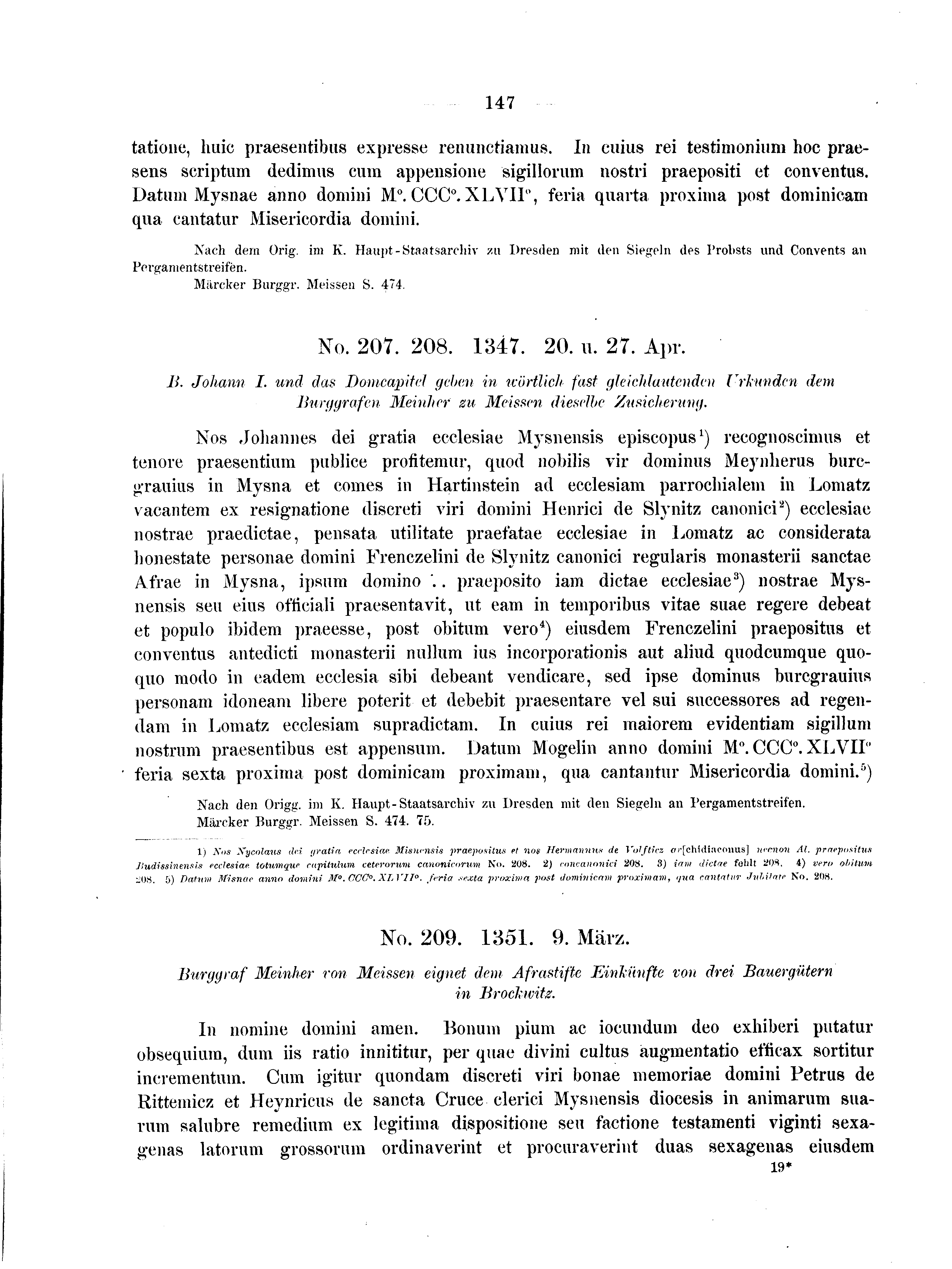 Historische Urkunde Seite 147 aus Band cds2_04