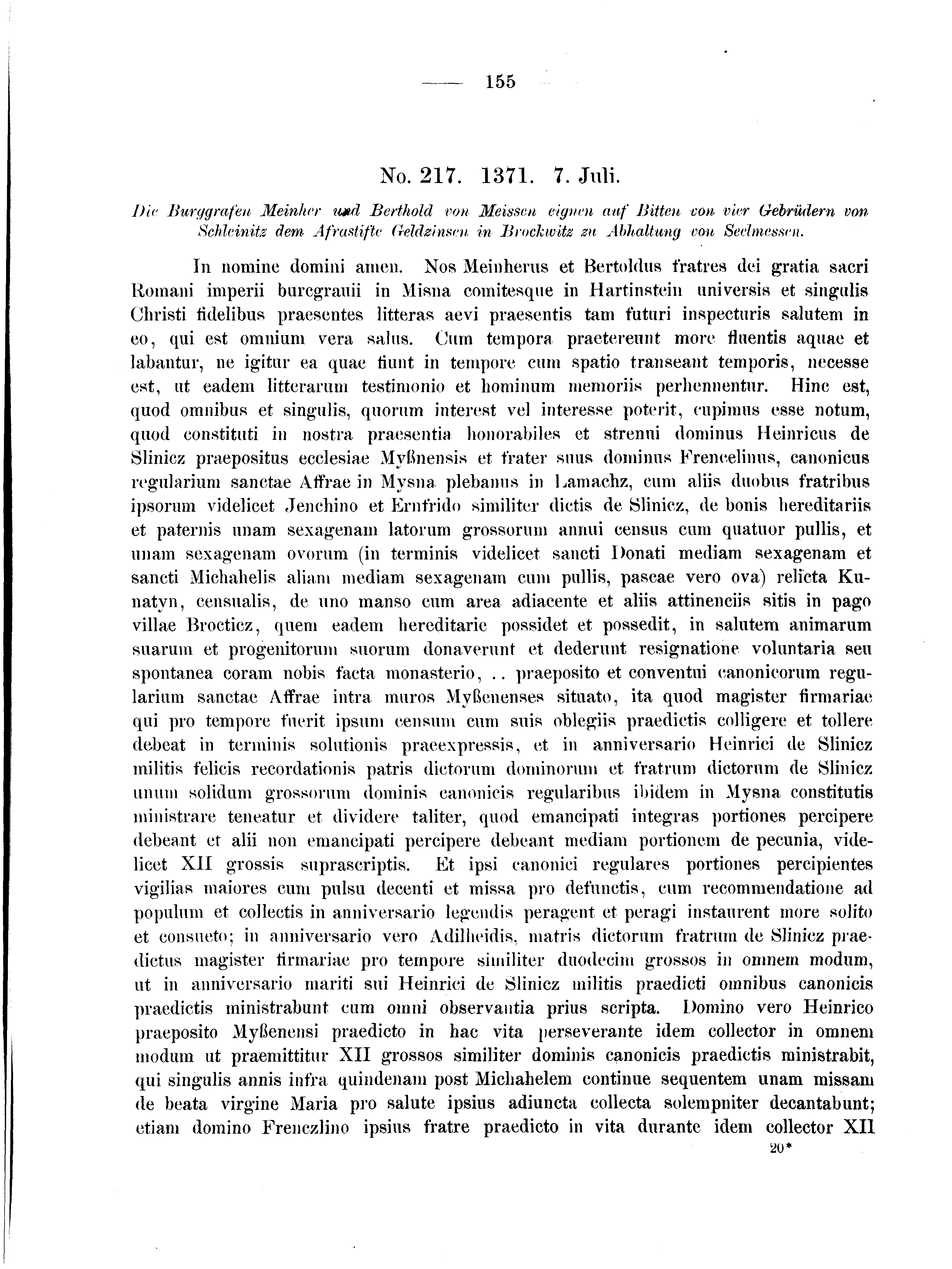 Historische Urkunde Seite 155 aus Band cds2_04