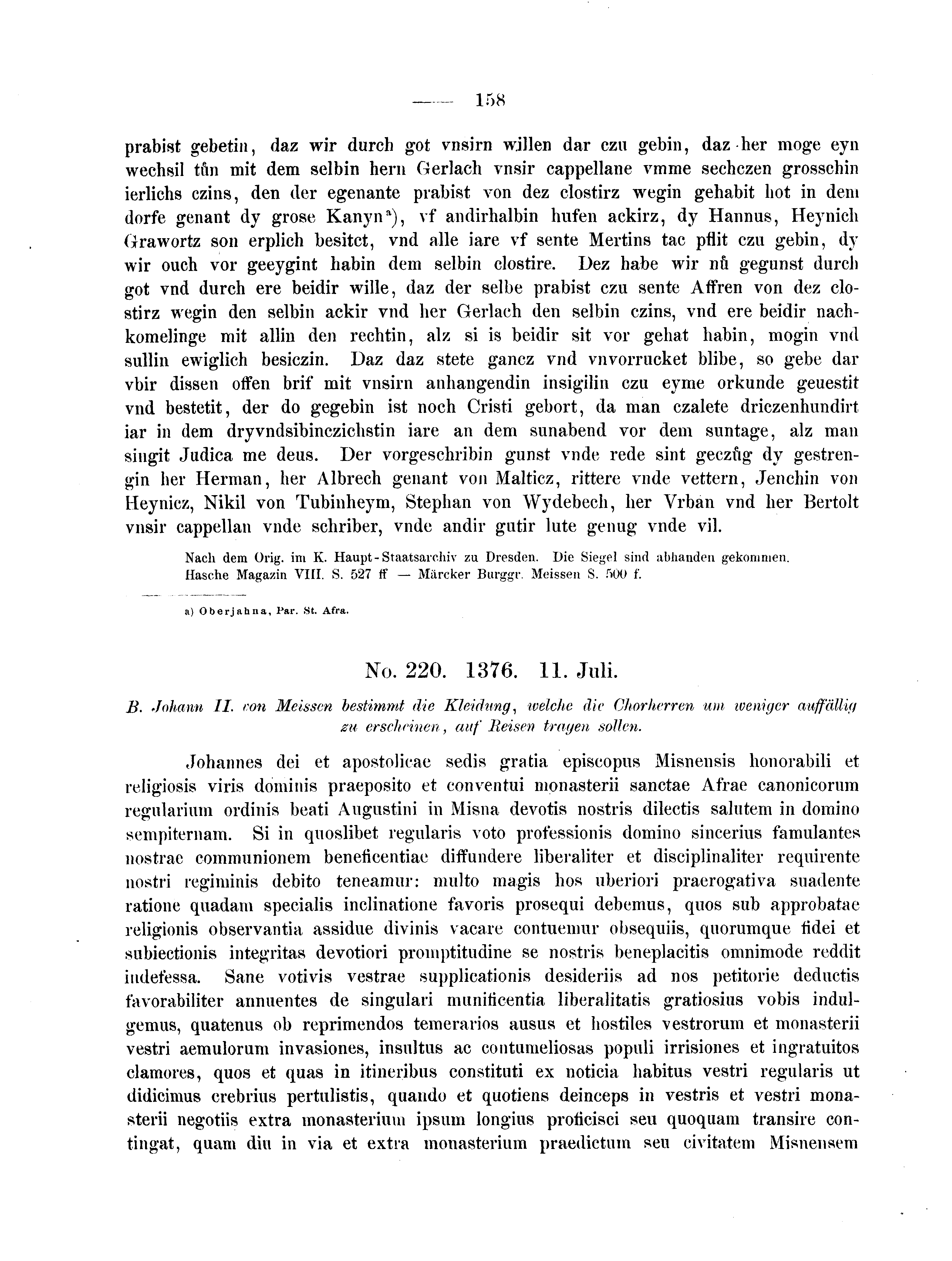 Historische Urkunde Seite 158 aus Band cds2_04