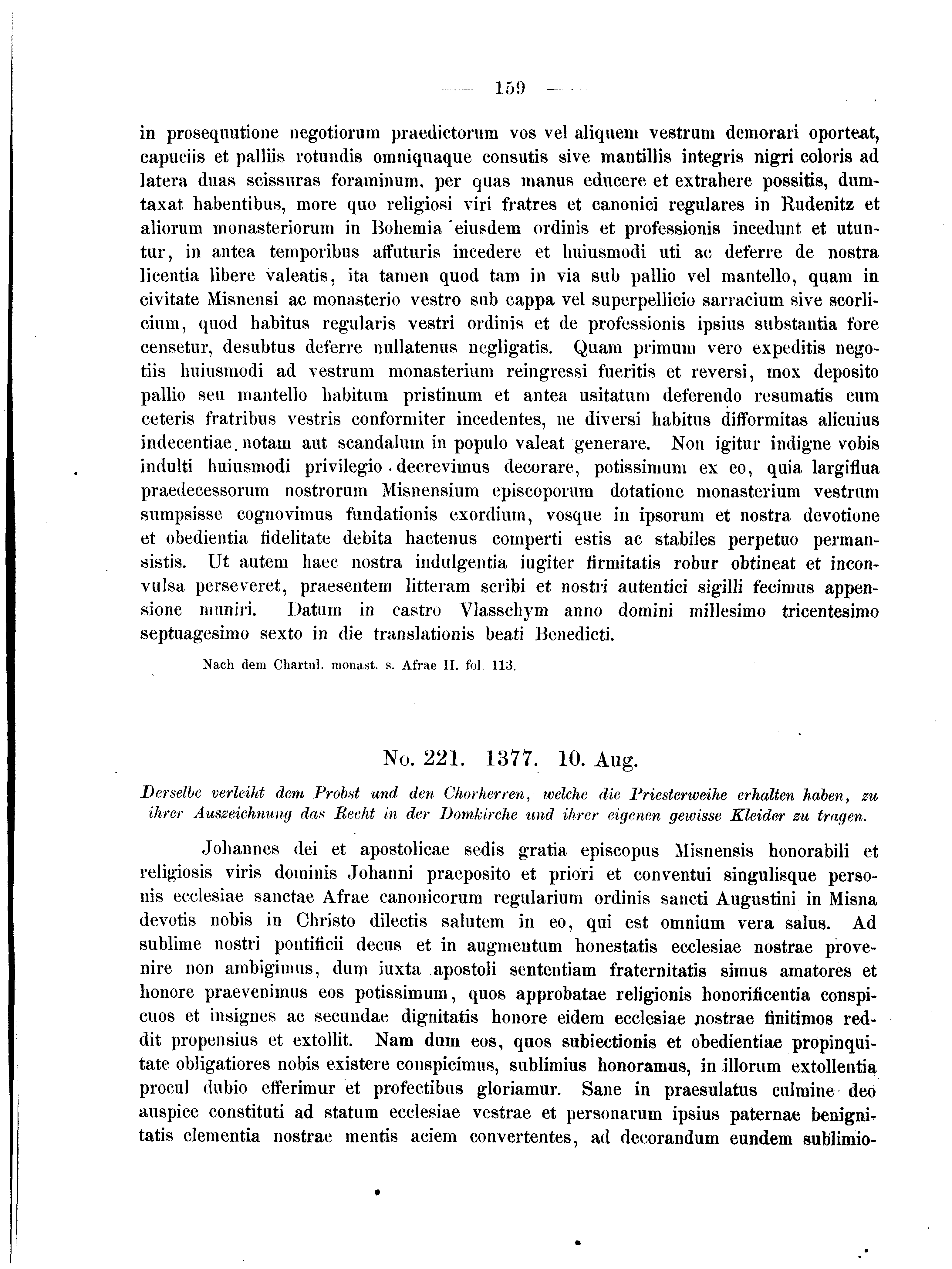 Historische Urkunde Seite 159 aus Band cds2_04