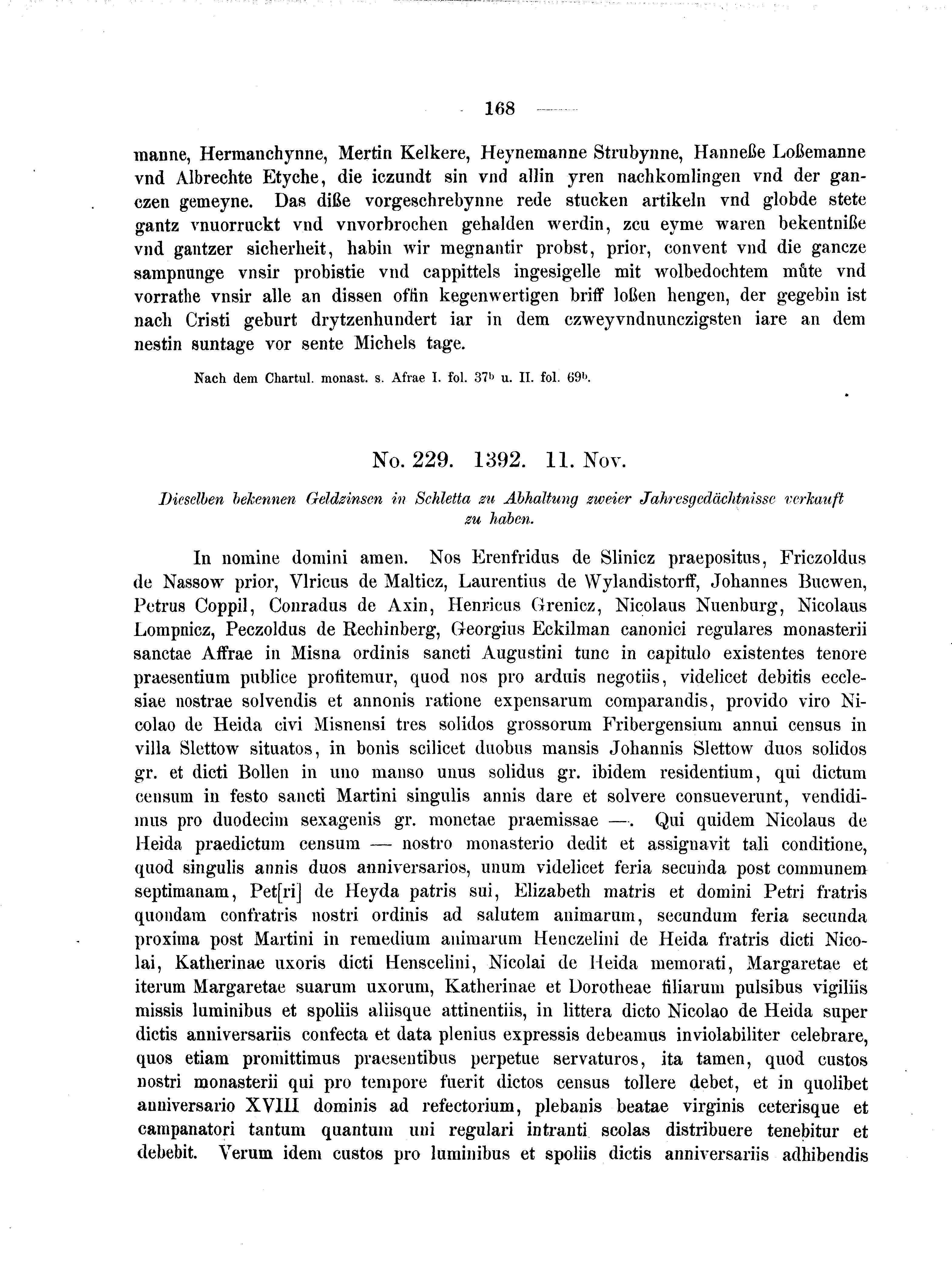 Historische Urkunde Seite 168 aus Band cds2_04