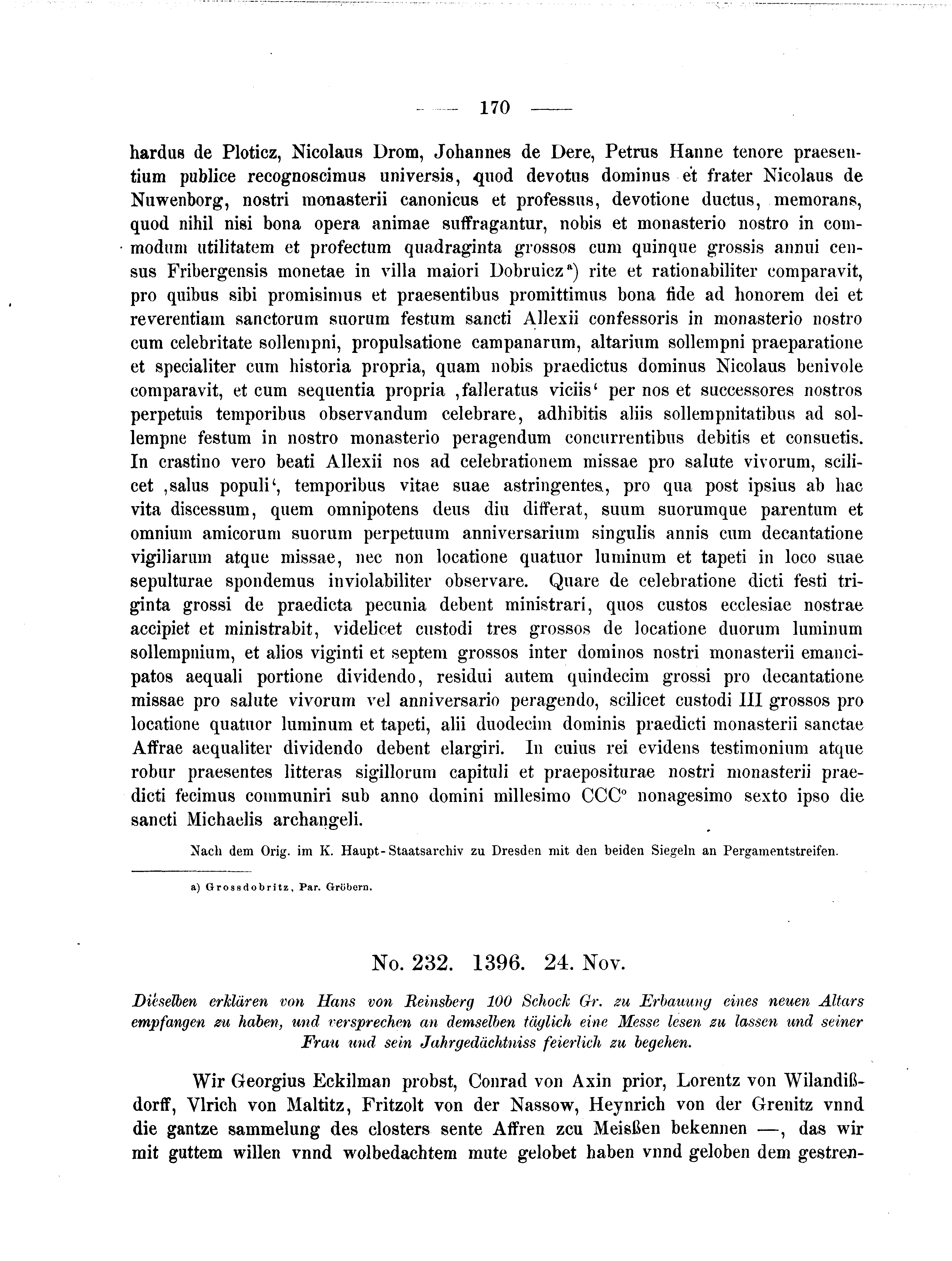 Historische Urkunde Seite 170 aus Band cds2_04