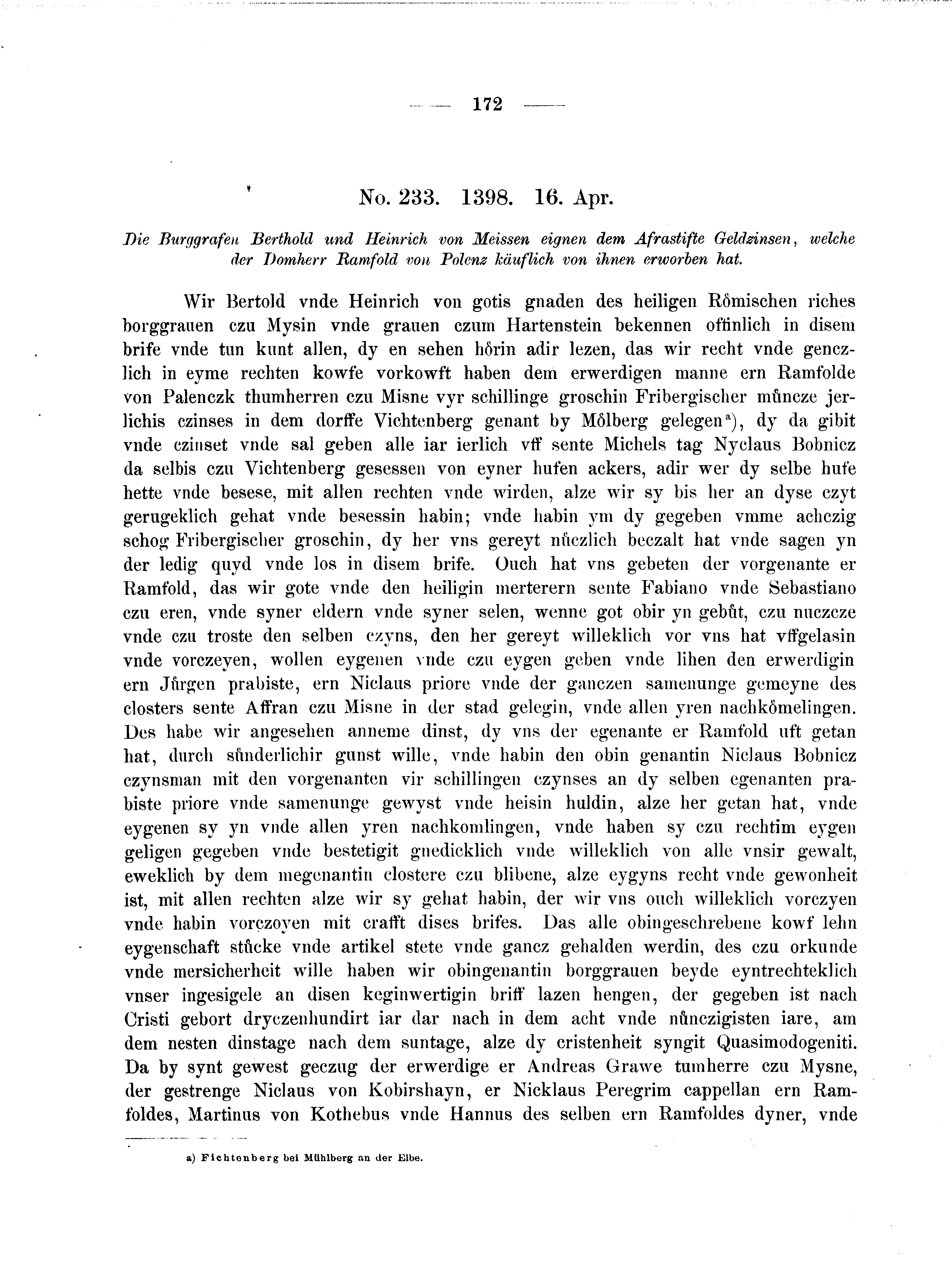 Historische Urkunde Seite 172 aus Band cds2_04