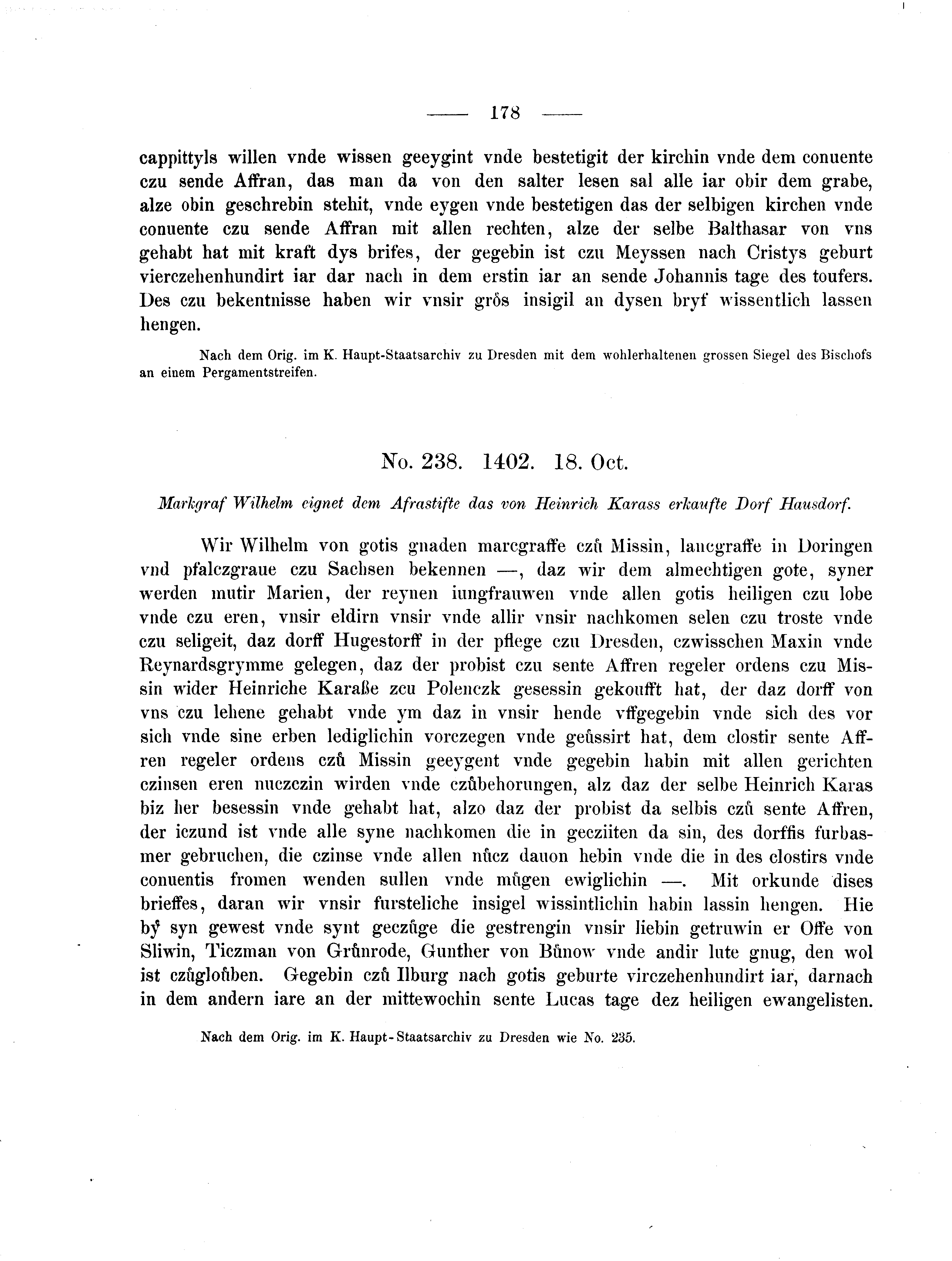 Historische Urkunde Seite 178 aus Band cds2_04