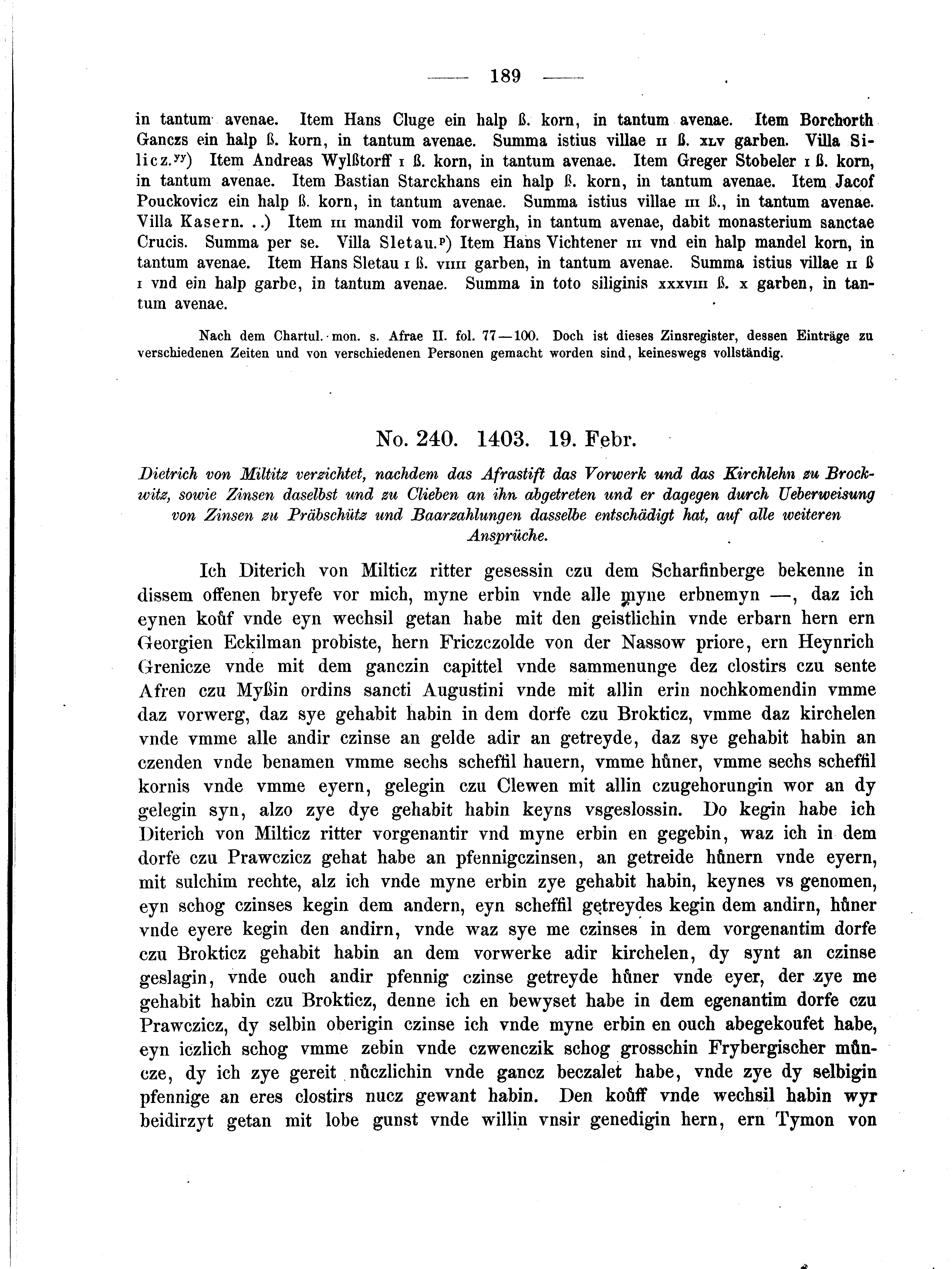 Historische Urkunde Seite 189 aus Band cds2_04