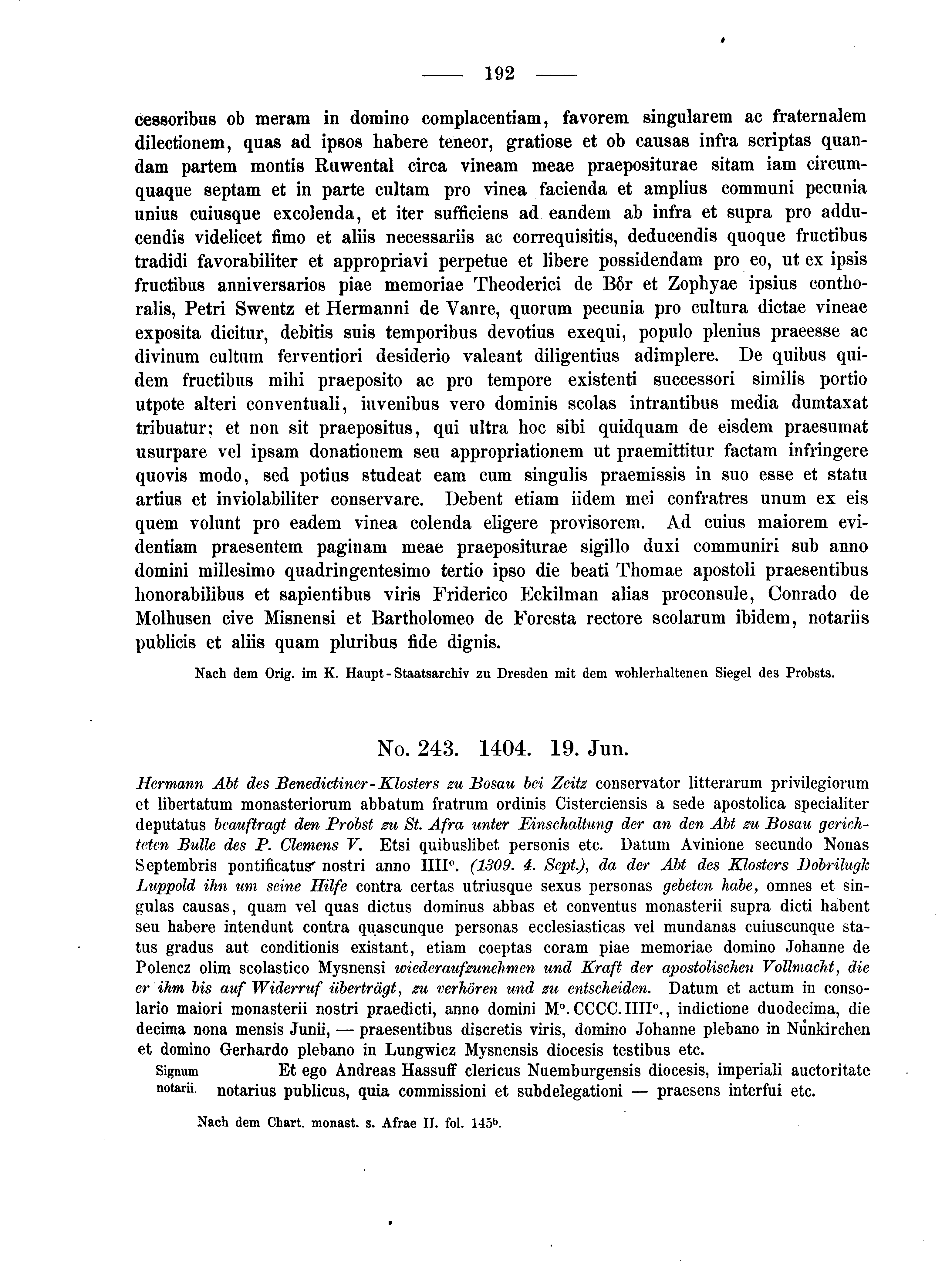 Historische Urkunde Seite 192 aus Band cds2_04