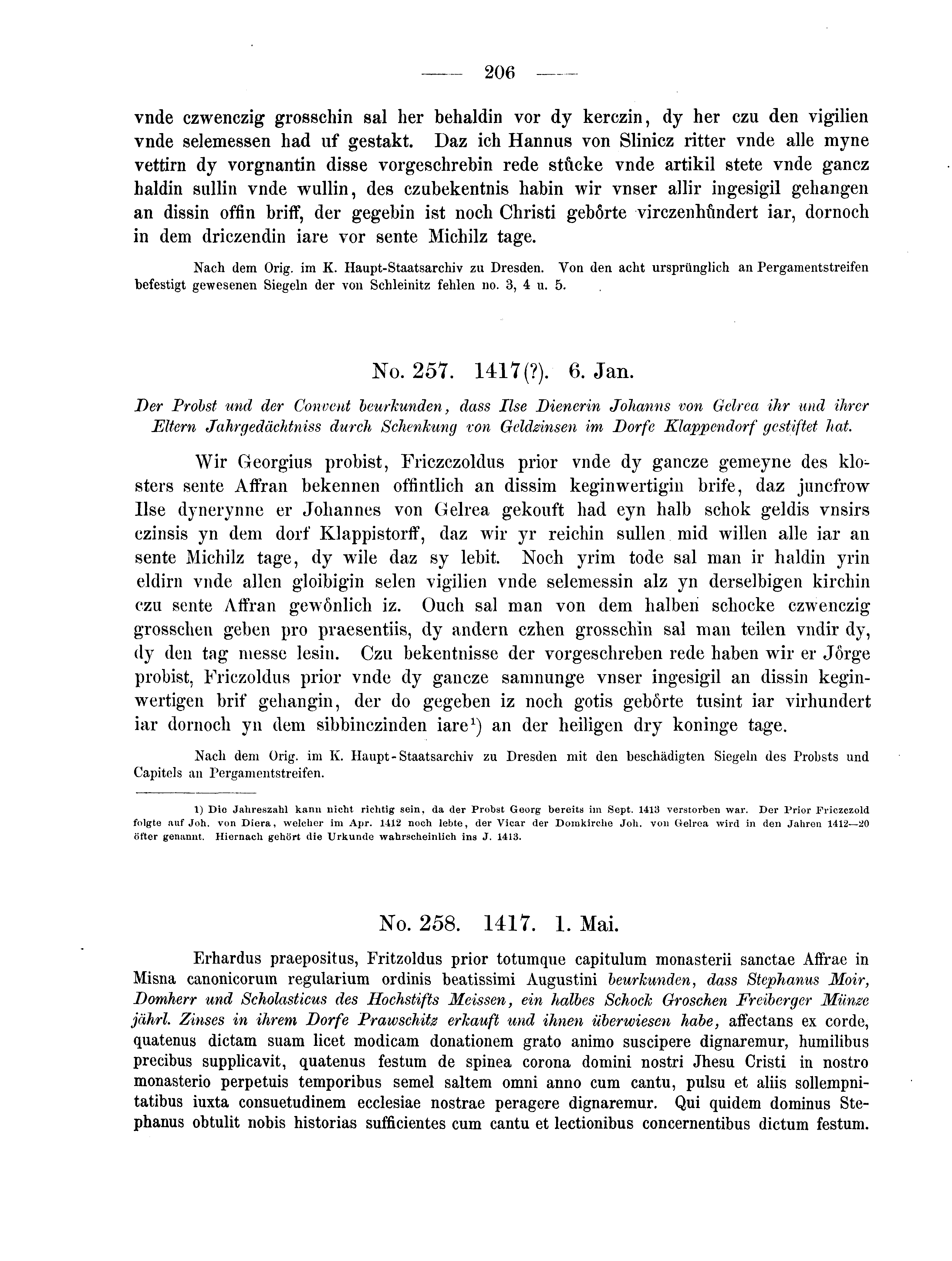 Historische Urkunde Seite 206 aus Band cds2_04