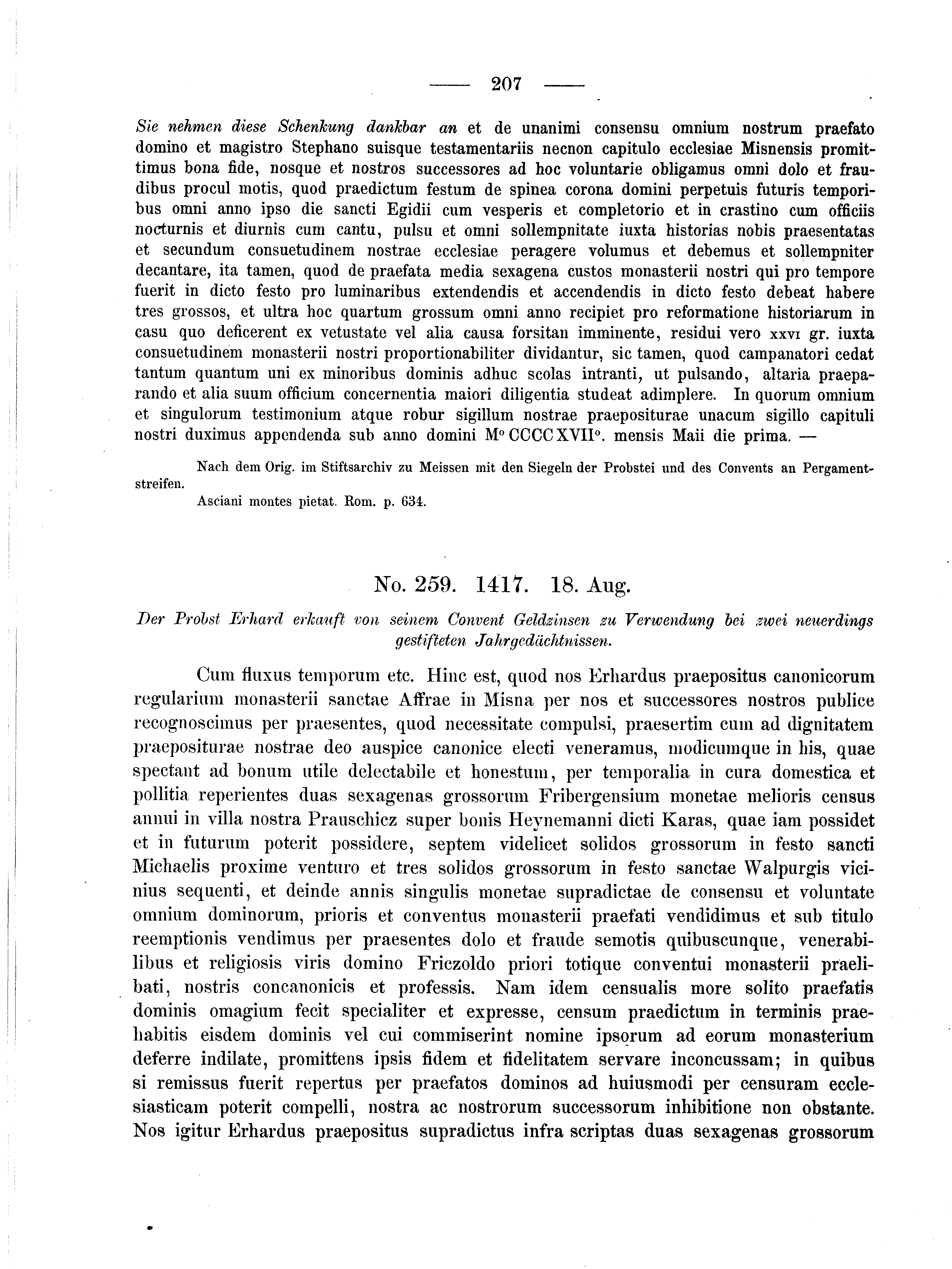 Historische Urkunde Seite 207 aus Band cds2_04