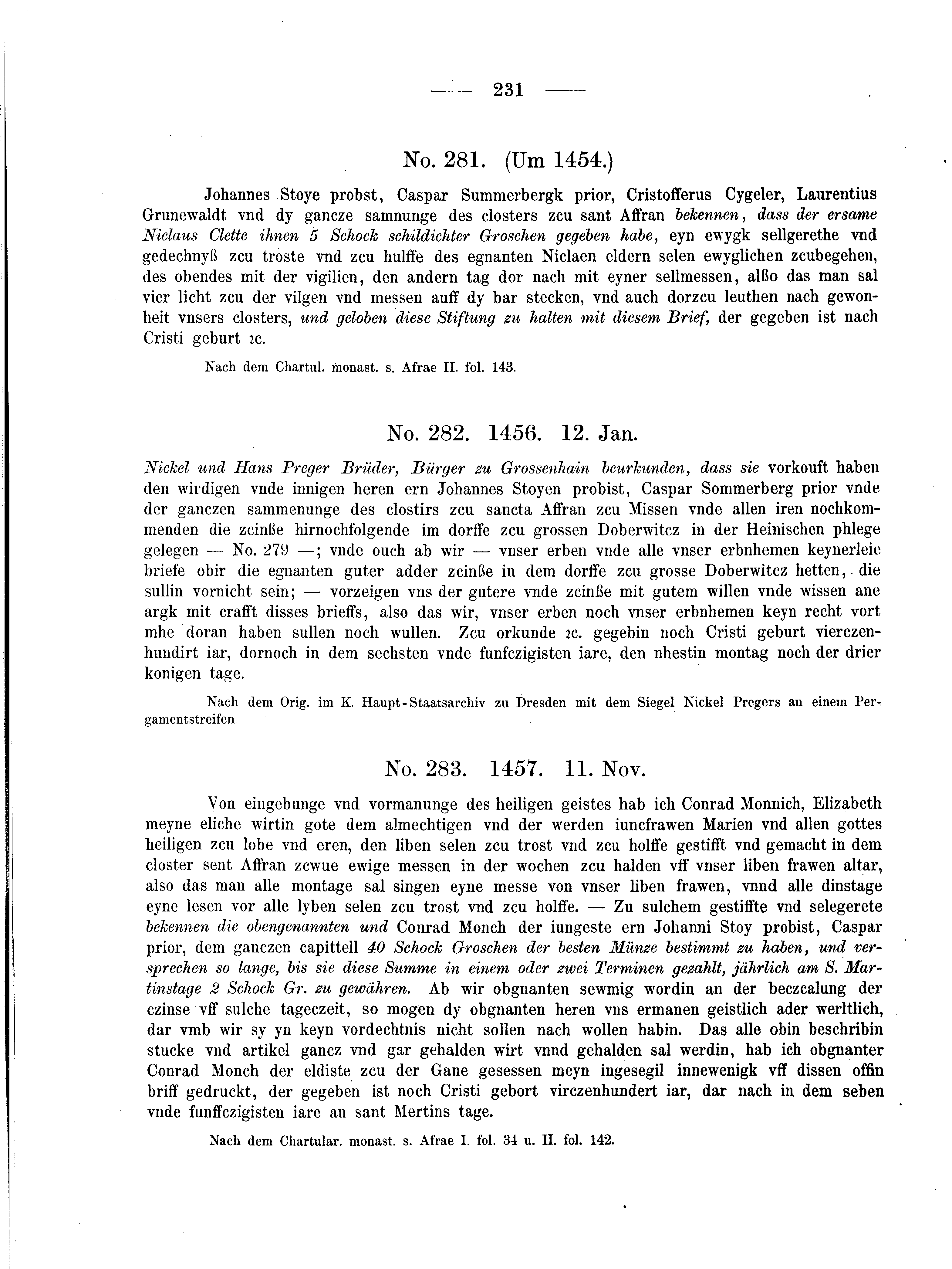 Historische Urkunde Seite 231 aus Band cds2_04