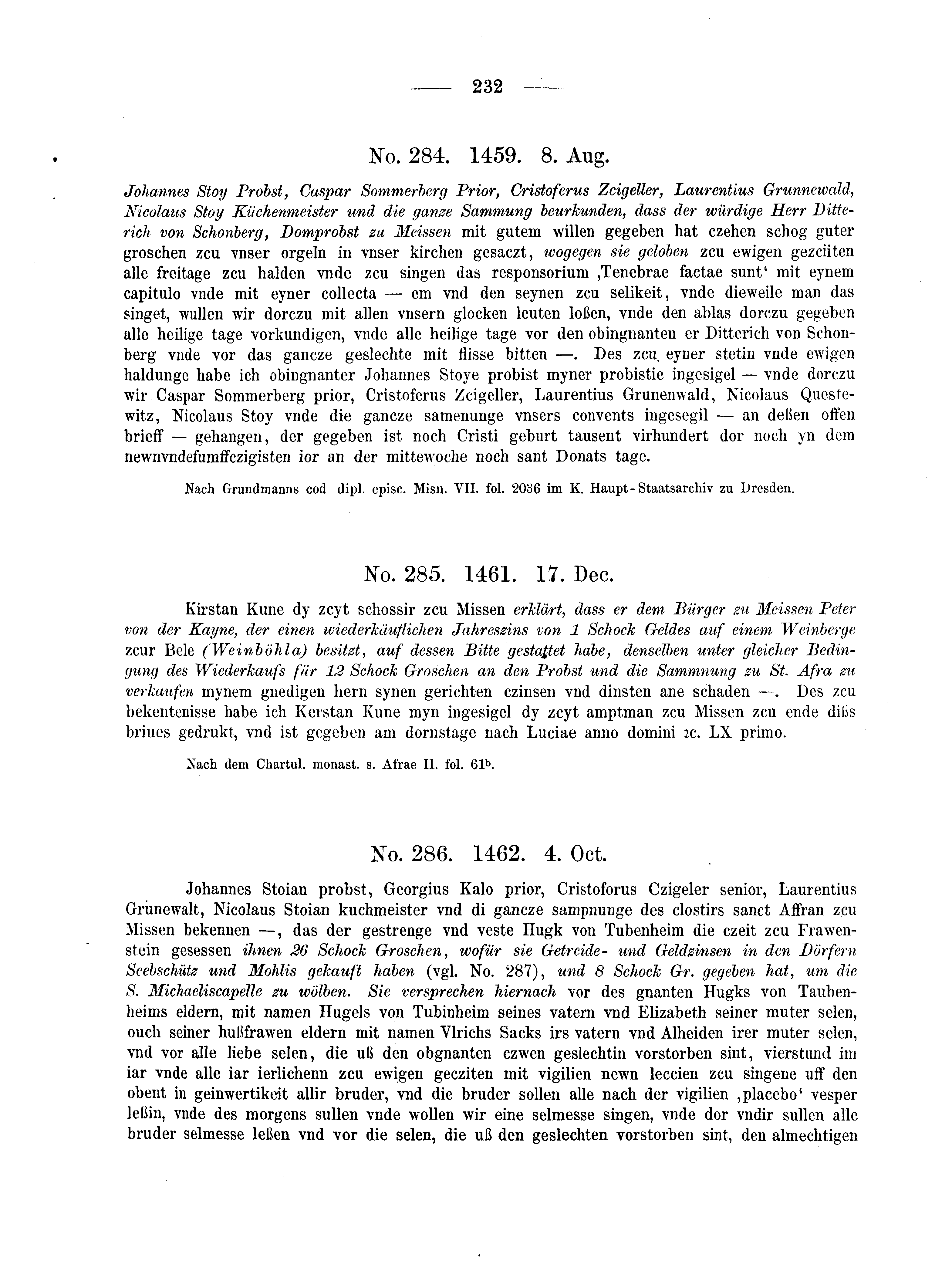 Historische Urkunde Seite 232 aus Band cds2_04