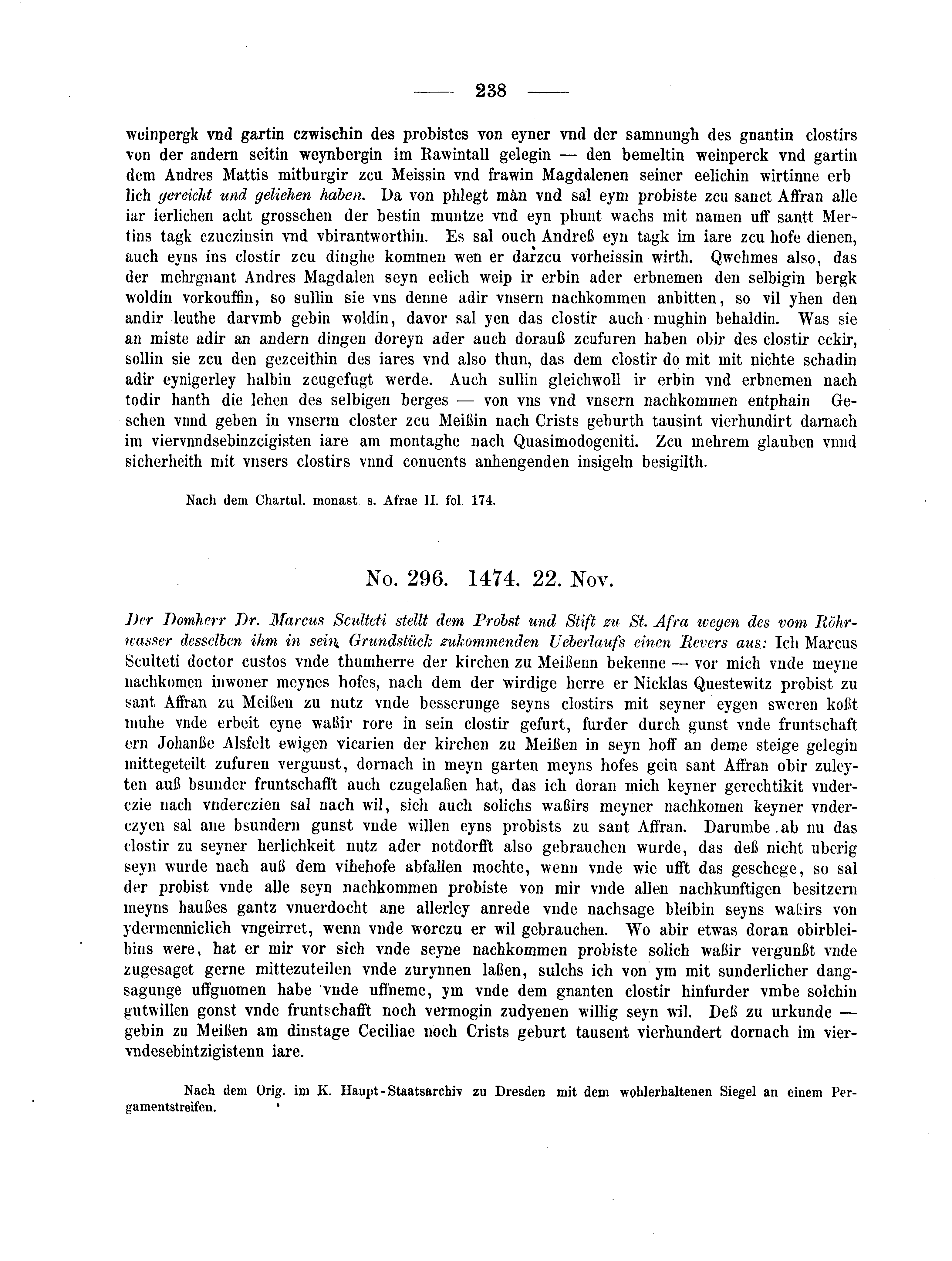 Historische Urkunde Seite 238 aus Band cds2_04