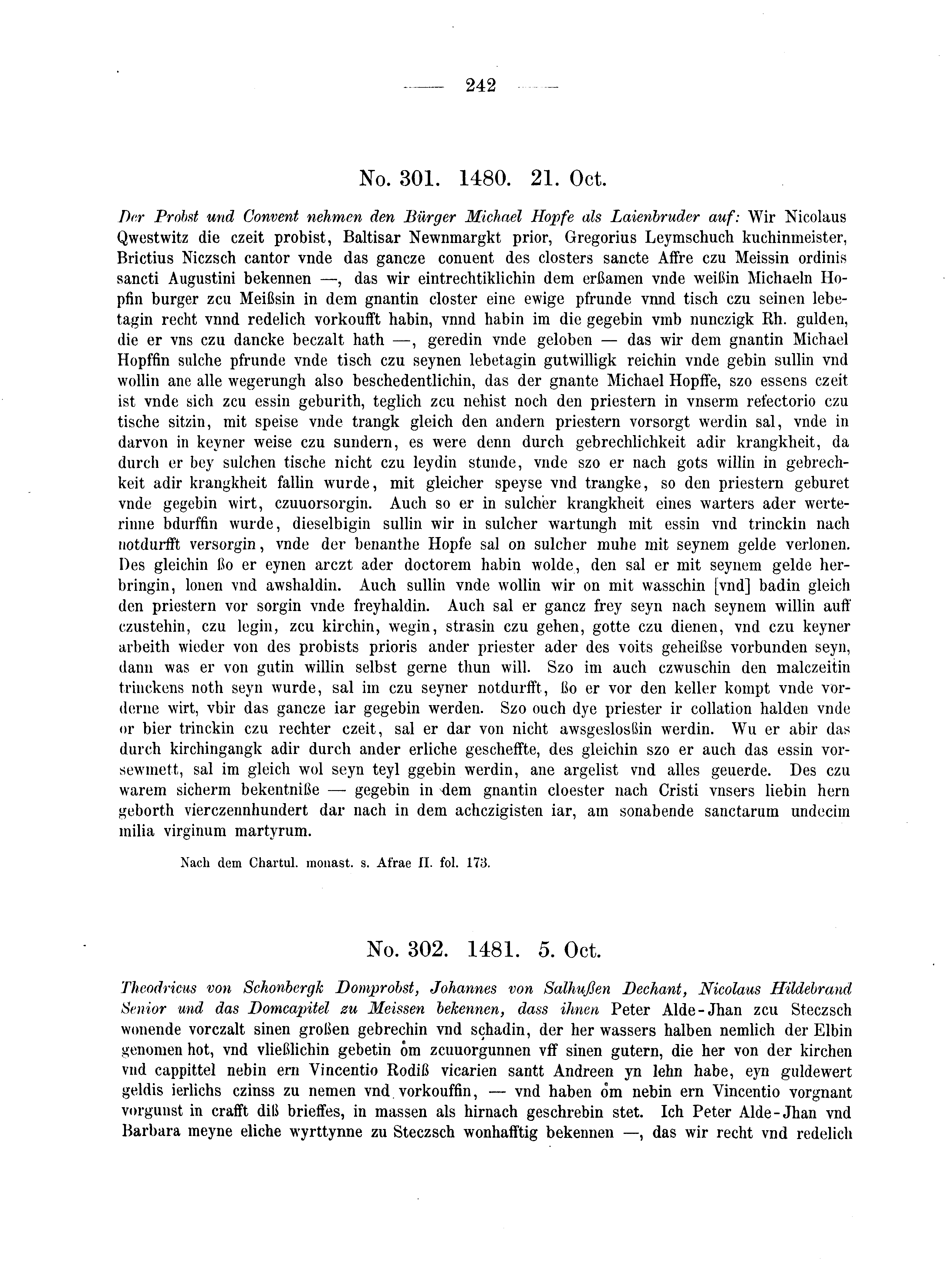 Historische Urkunde Seite 242 aus Band cds2_04